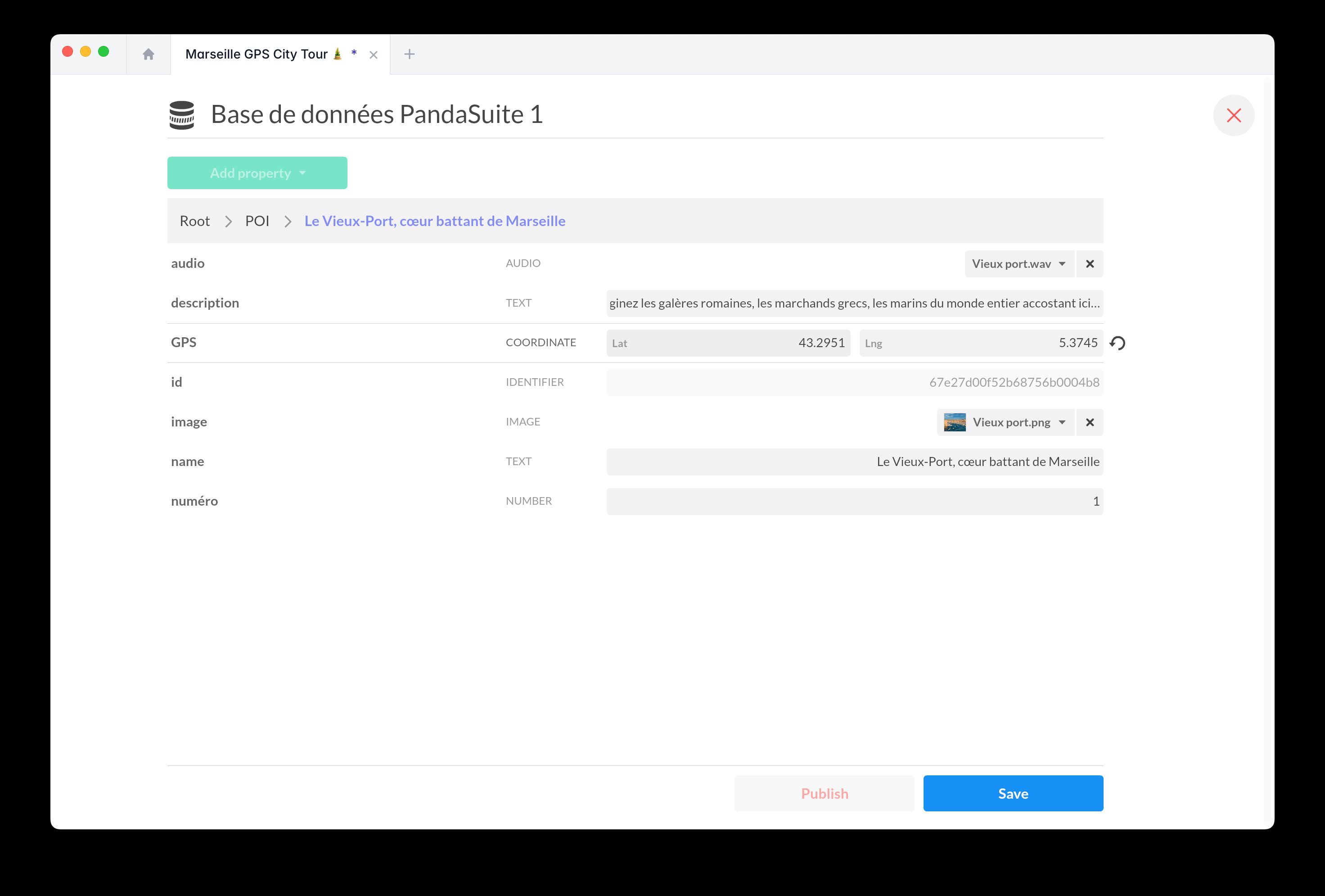 Collection of POI from PandaSuite database