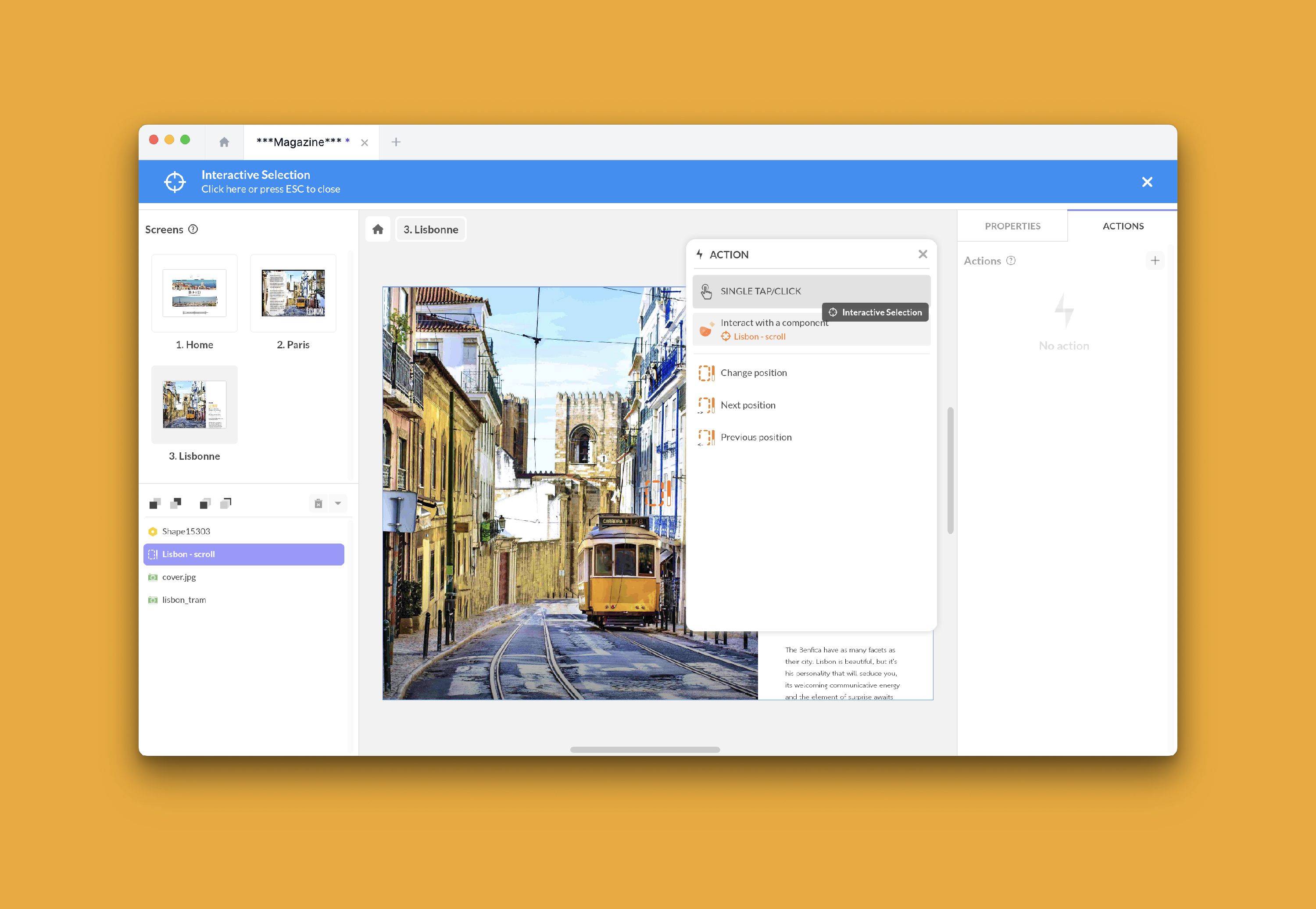 Action related to marker image