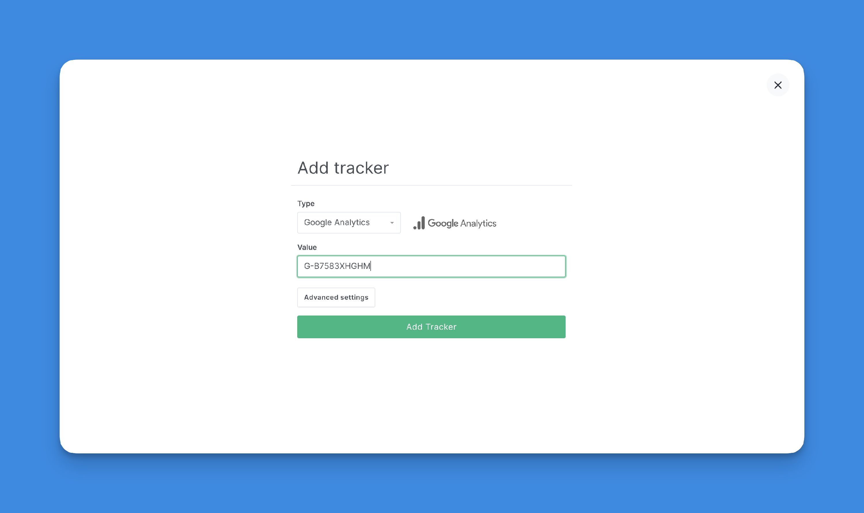 Add a tracker in PandaSuite