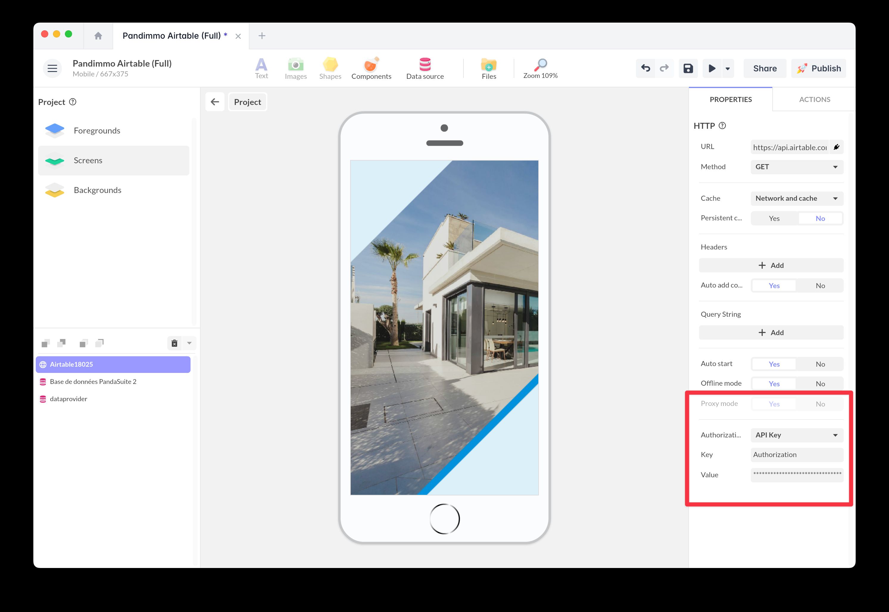 Adding the token in proxy mode
