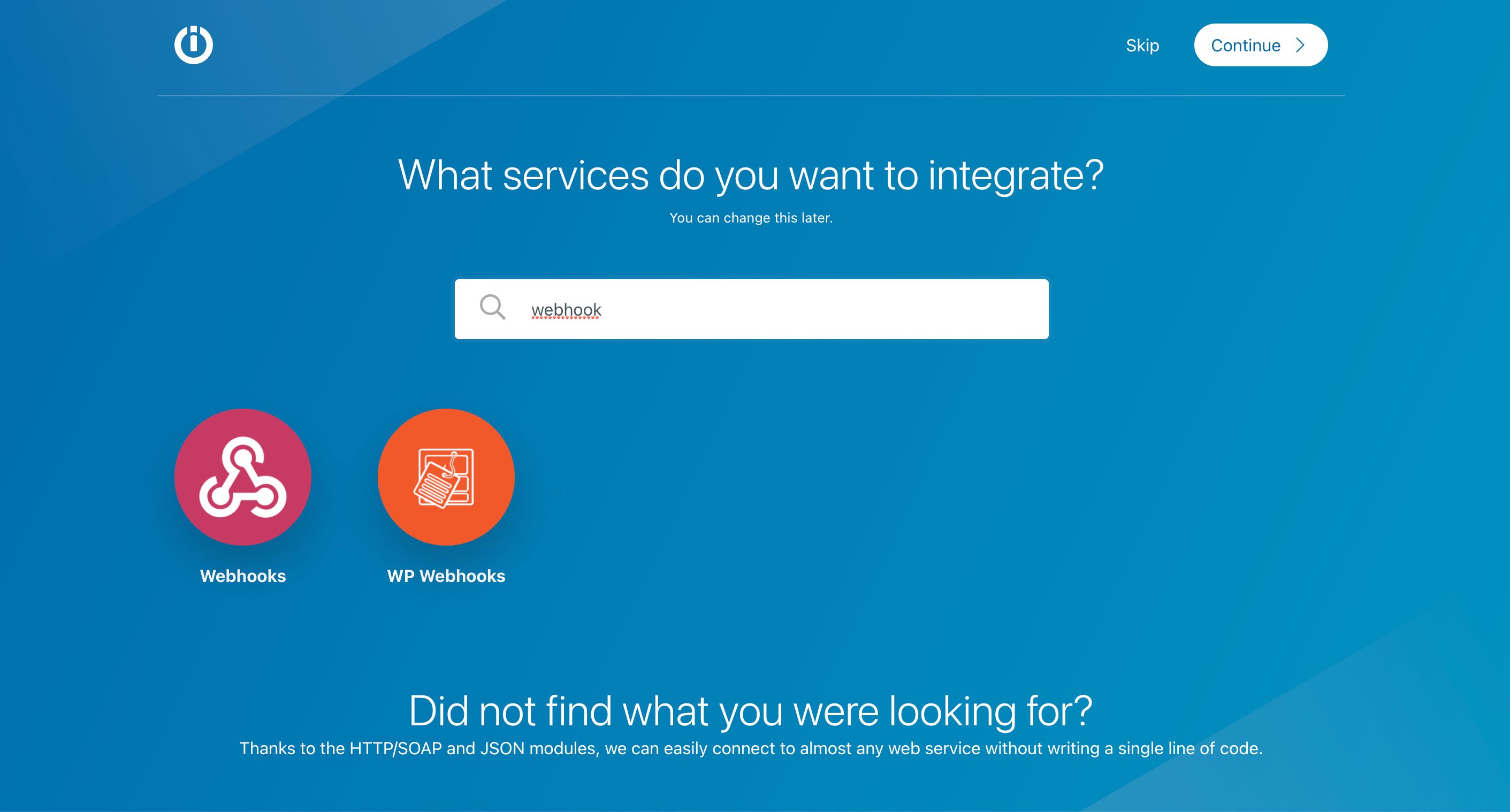 Creating webhook in Integromat