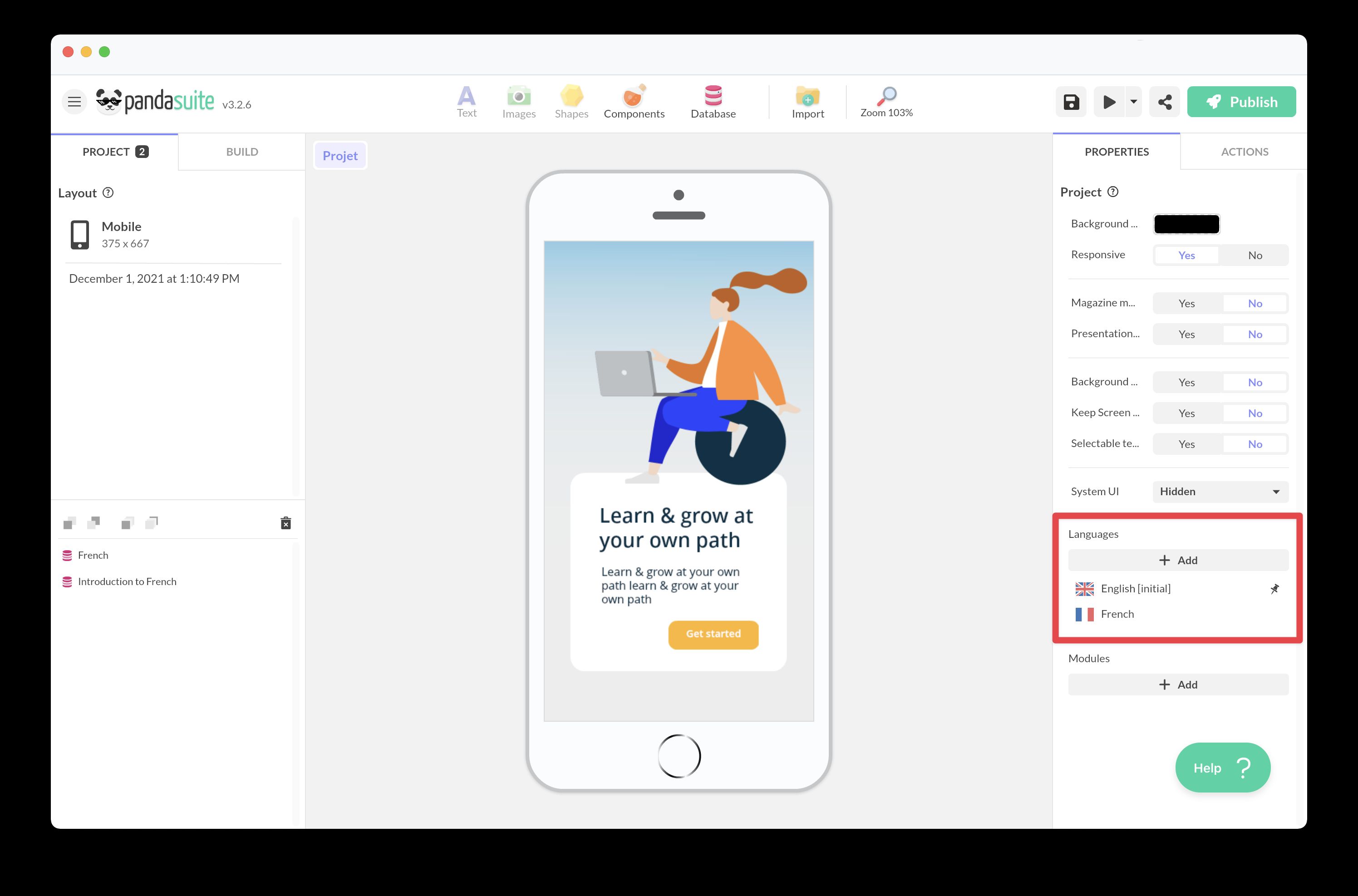 Adding languages in PandaSuite