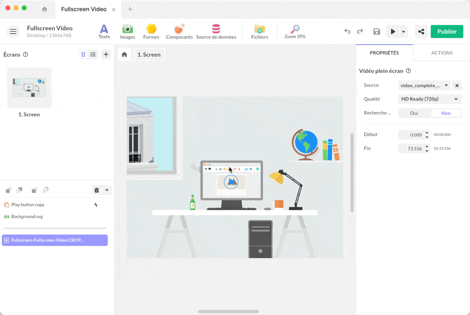 Adding markers in fullscreen video component