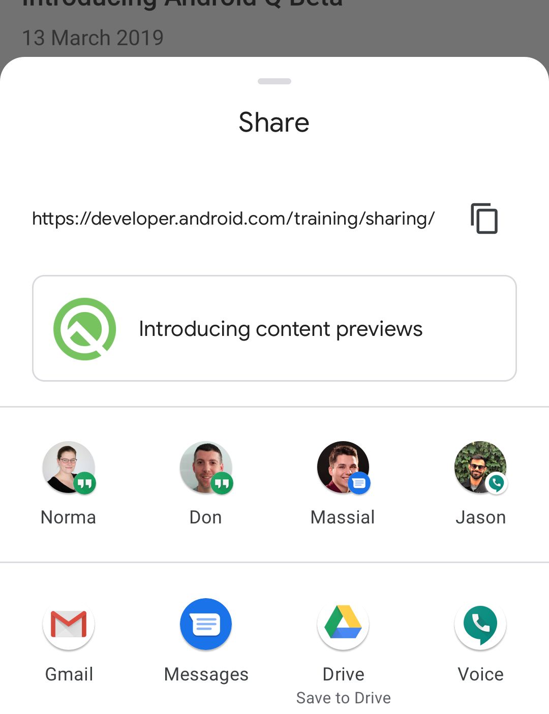 Android native sharing