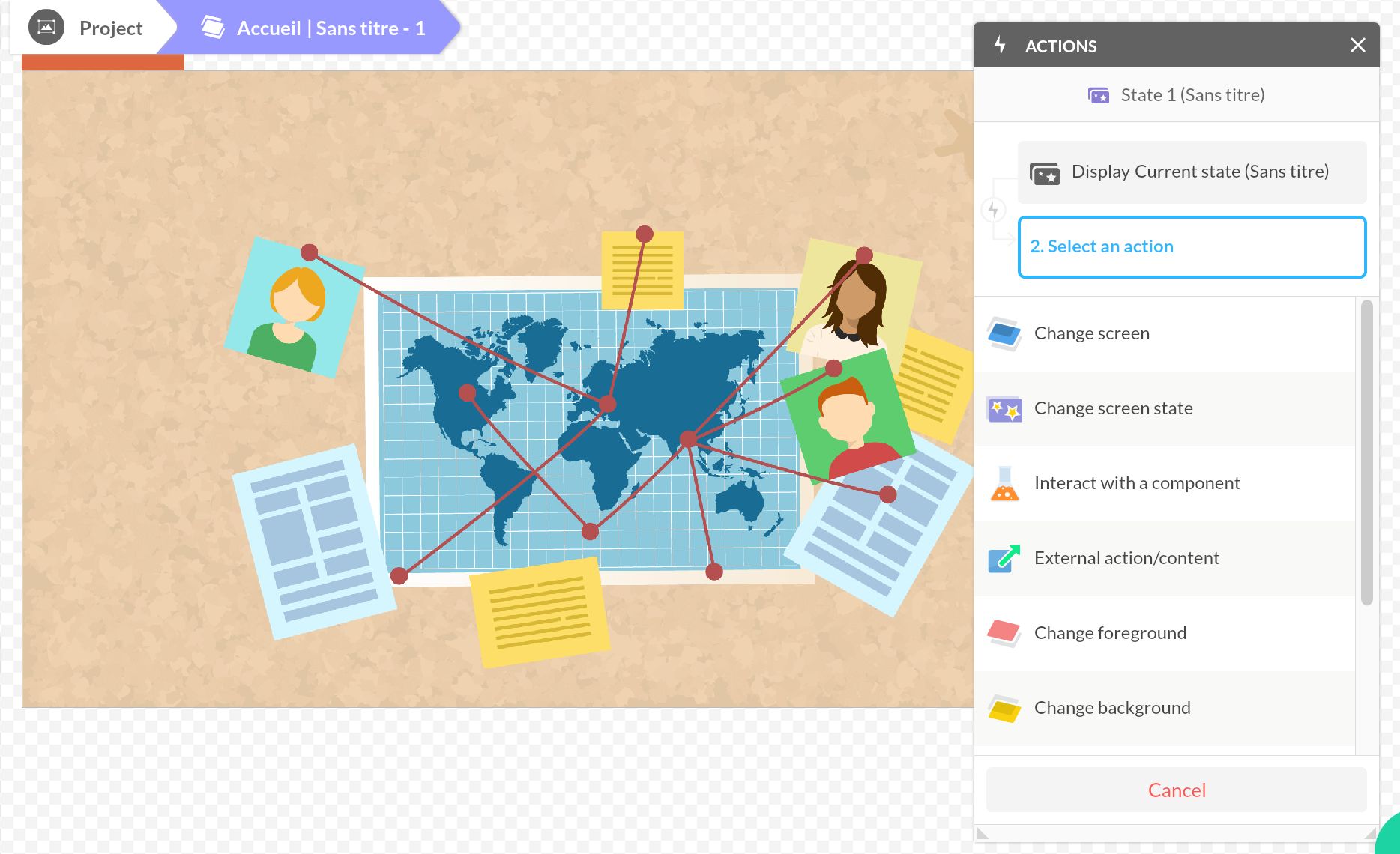 Animation trigger screen setup