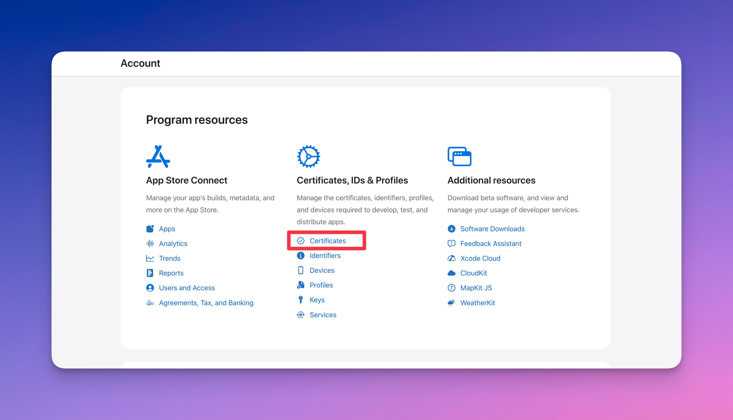 Apple Developer Account