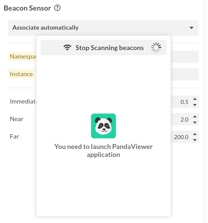 Beacon Sensor component properties and association