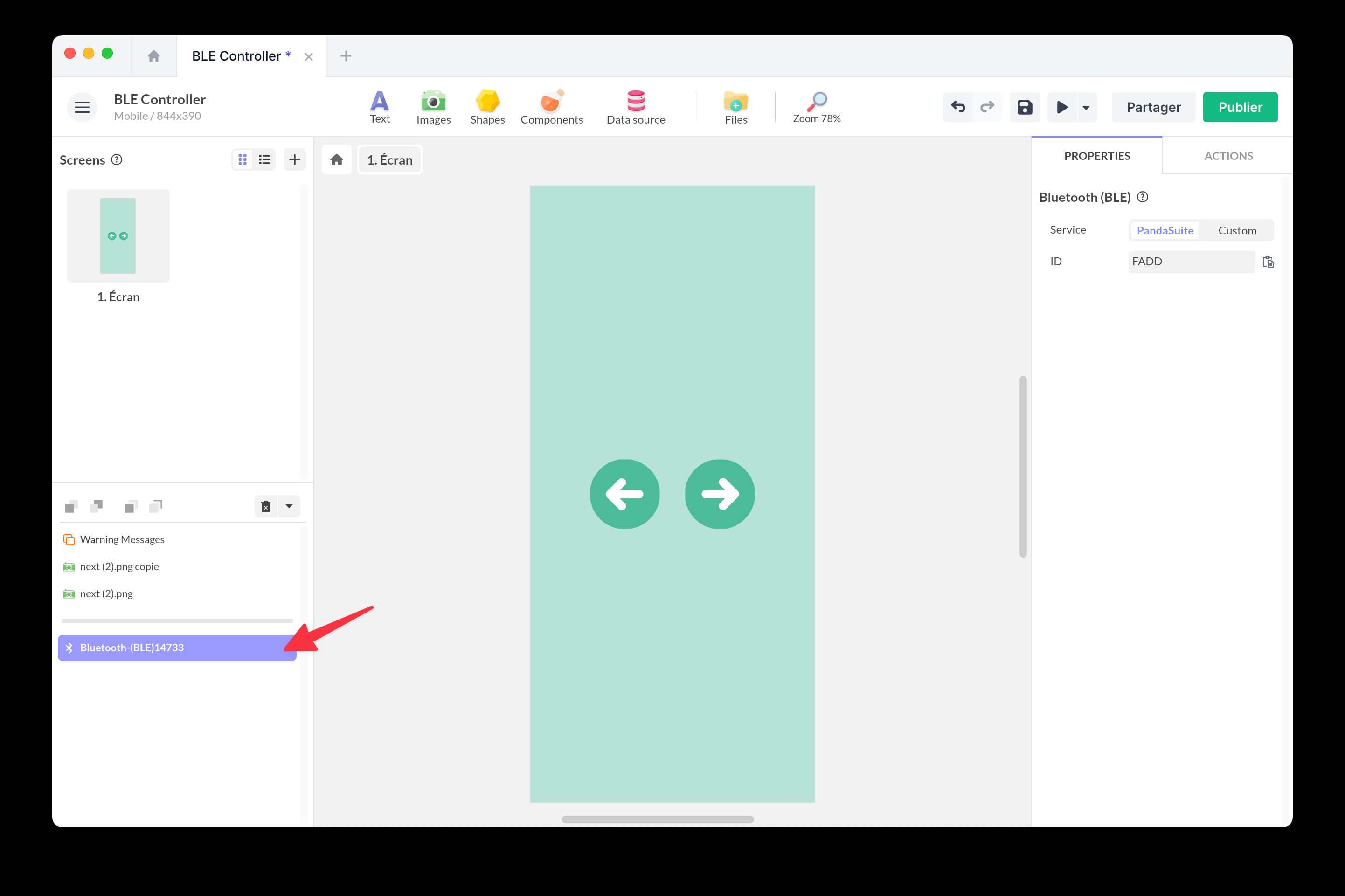 BLE component configuration