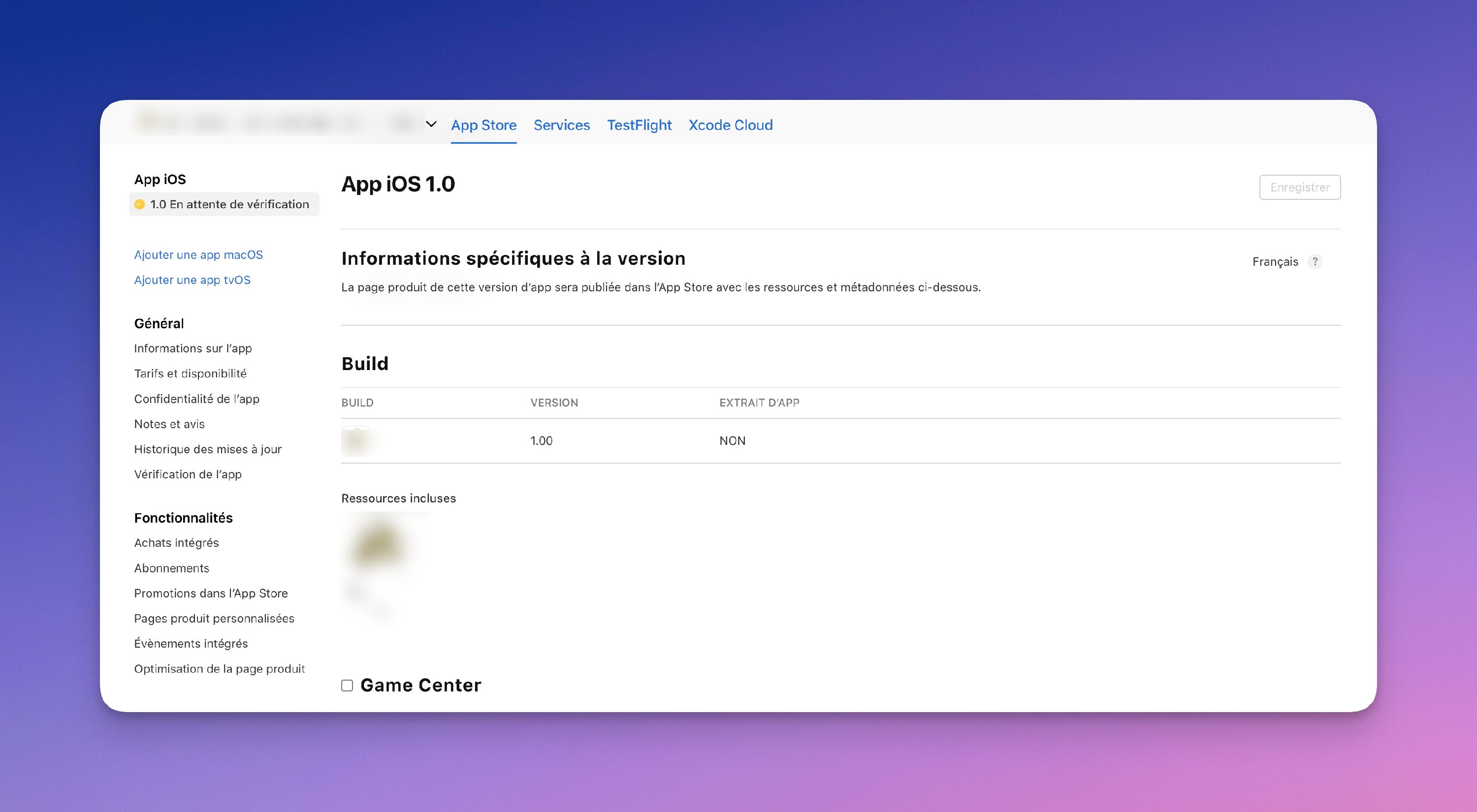 Build Section Screenshot