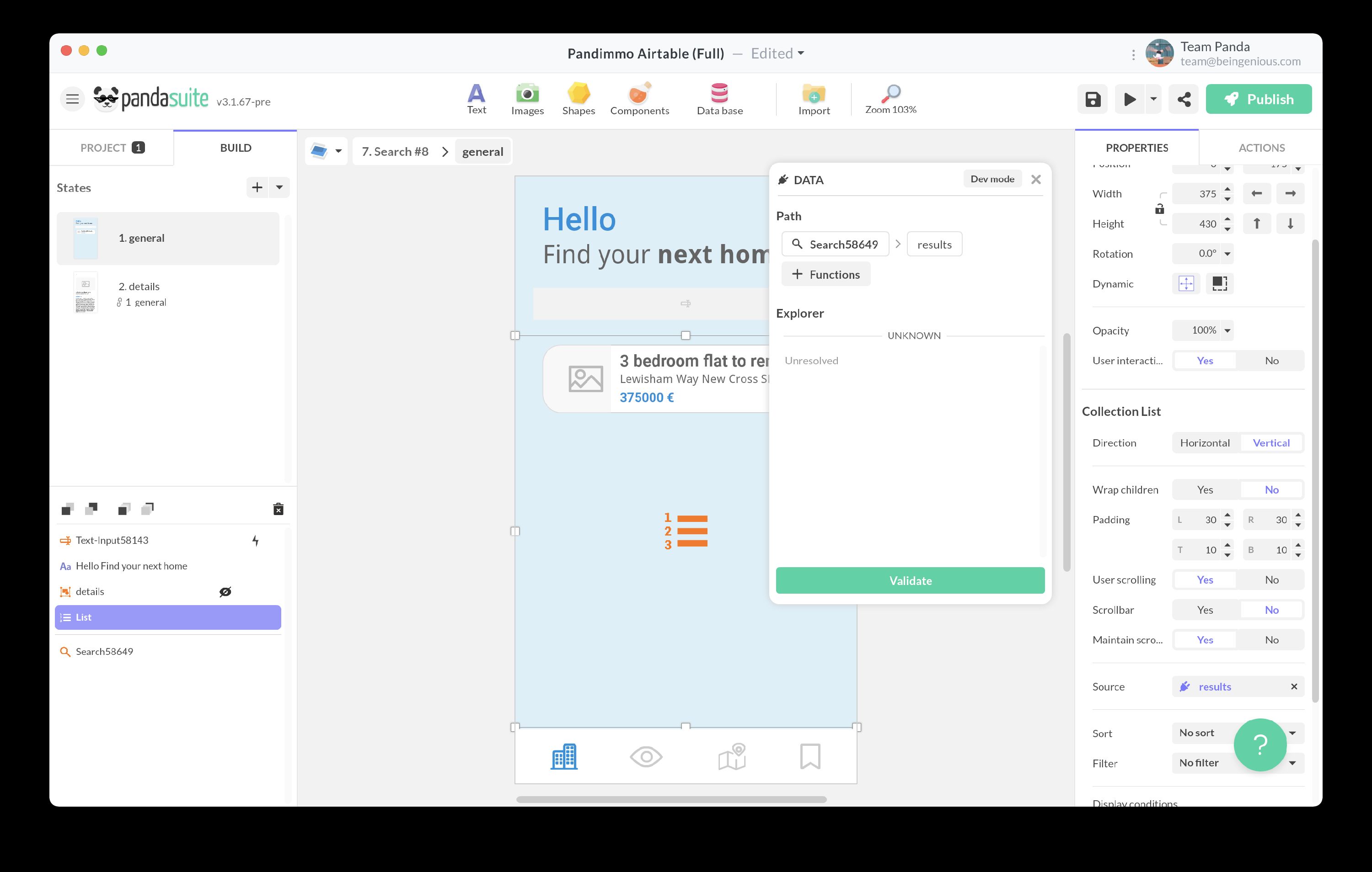 collection data setup