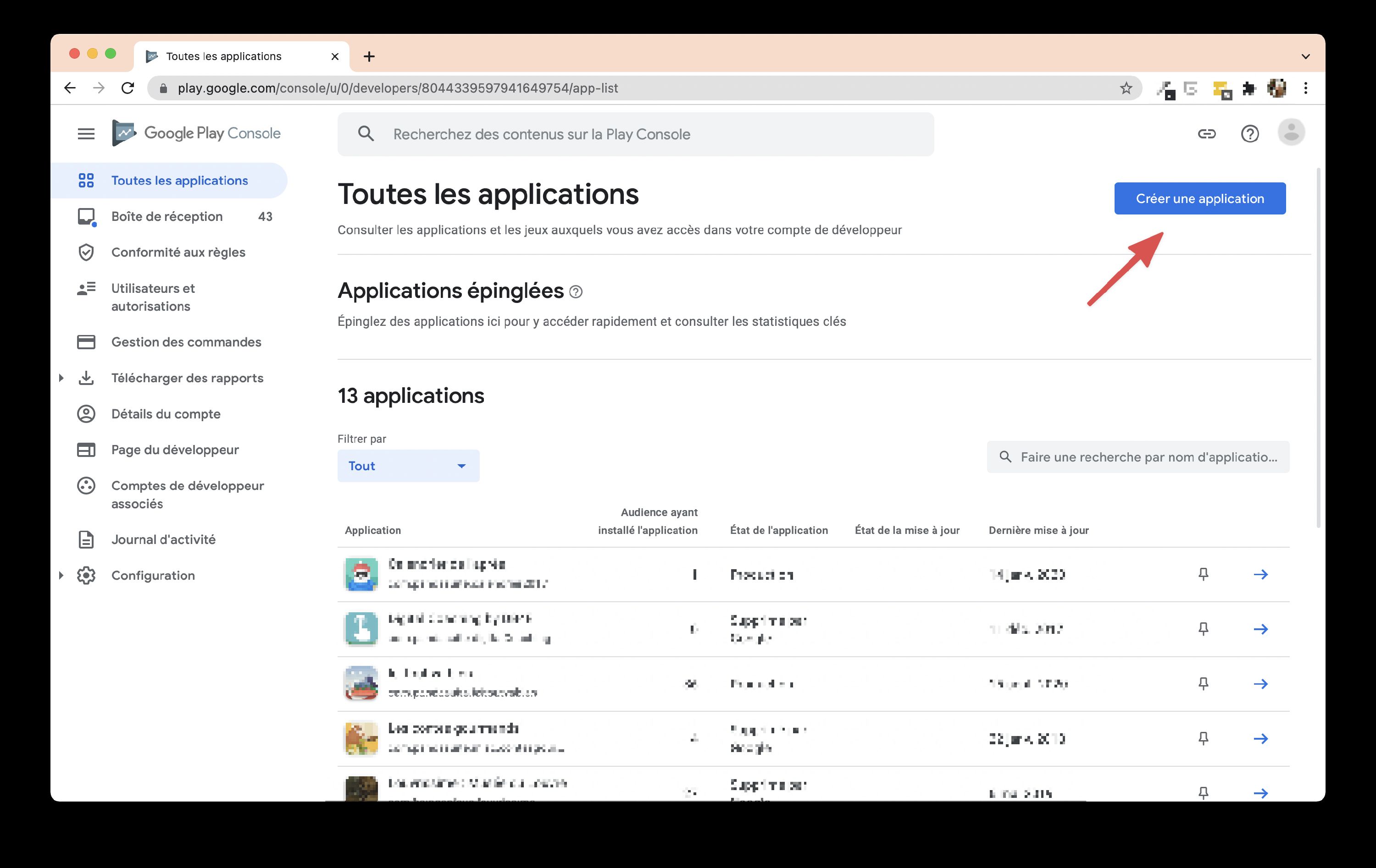 Create Application Screenshot