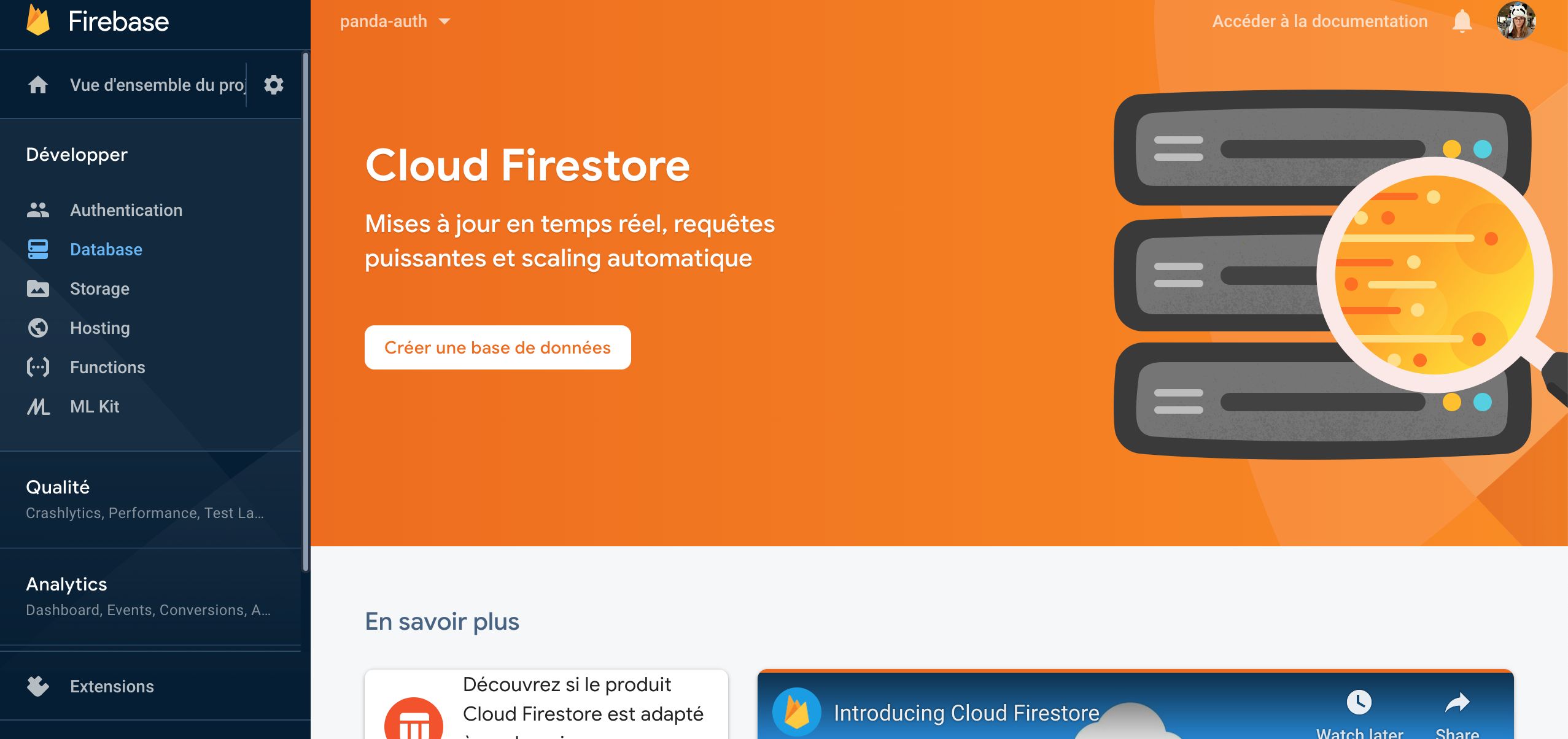 Creating a new Firestore database