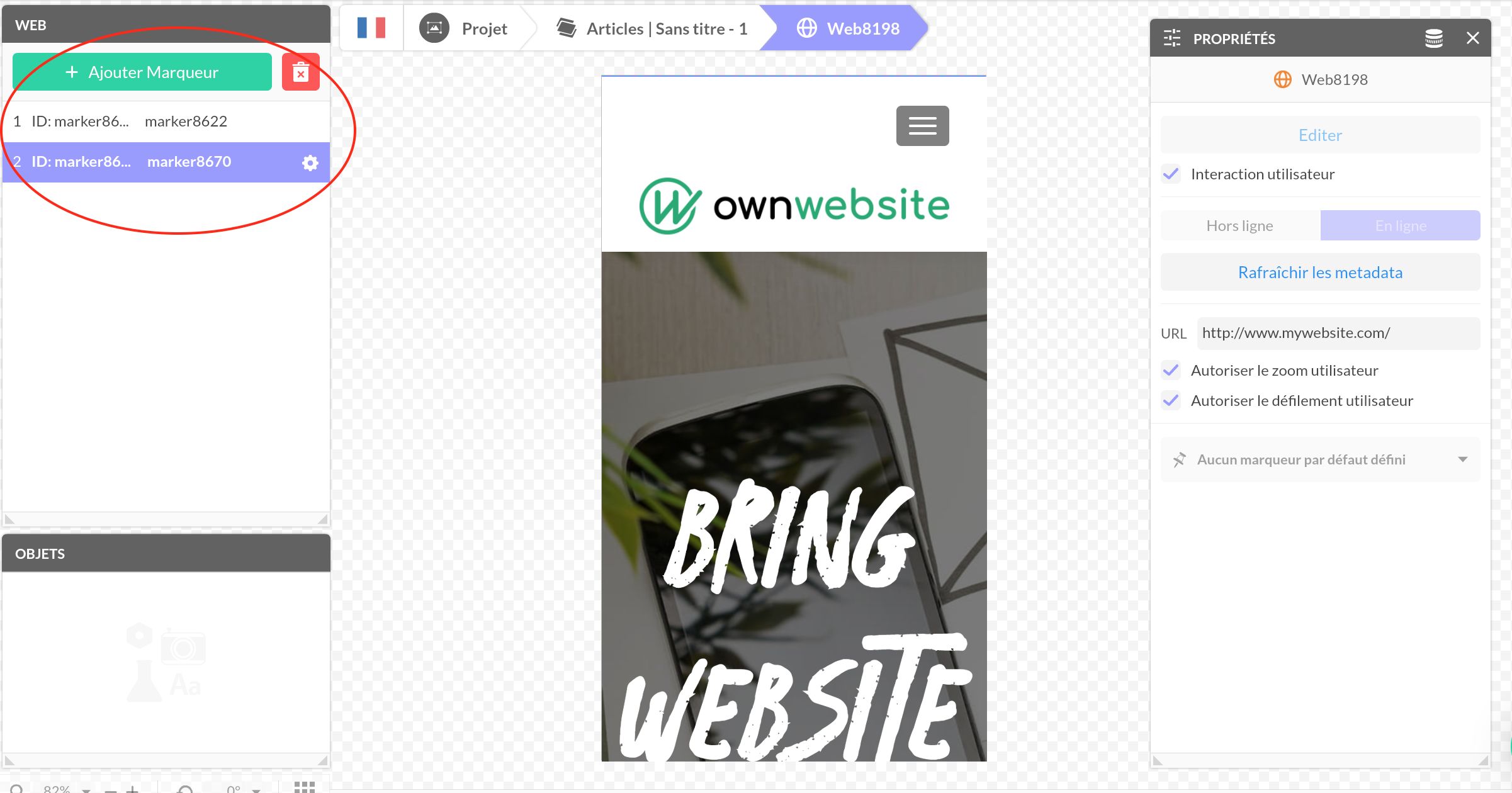 Web component markers