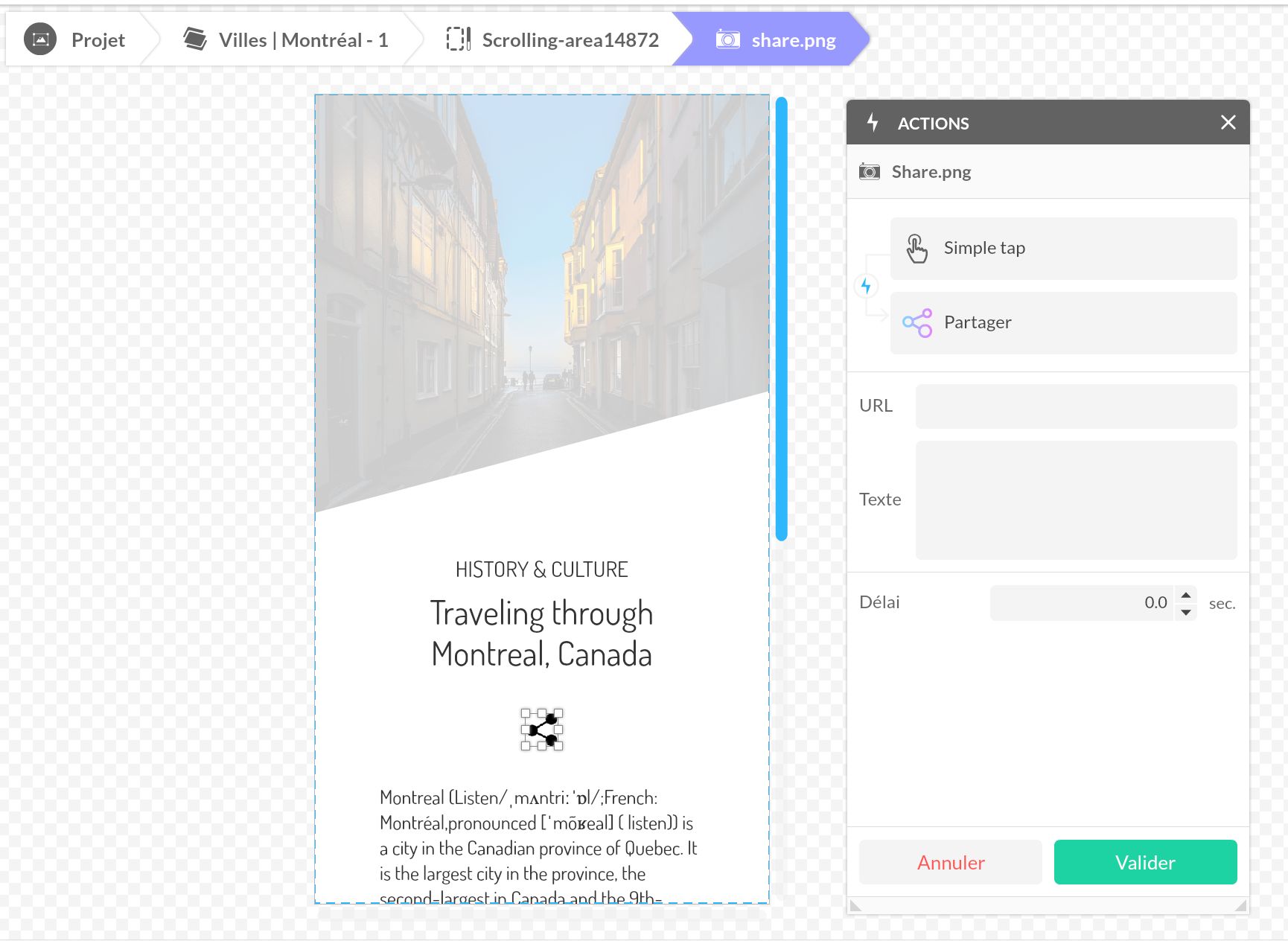 Créer un bouton de partage