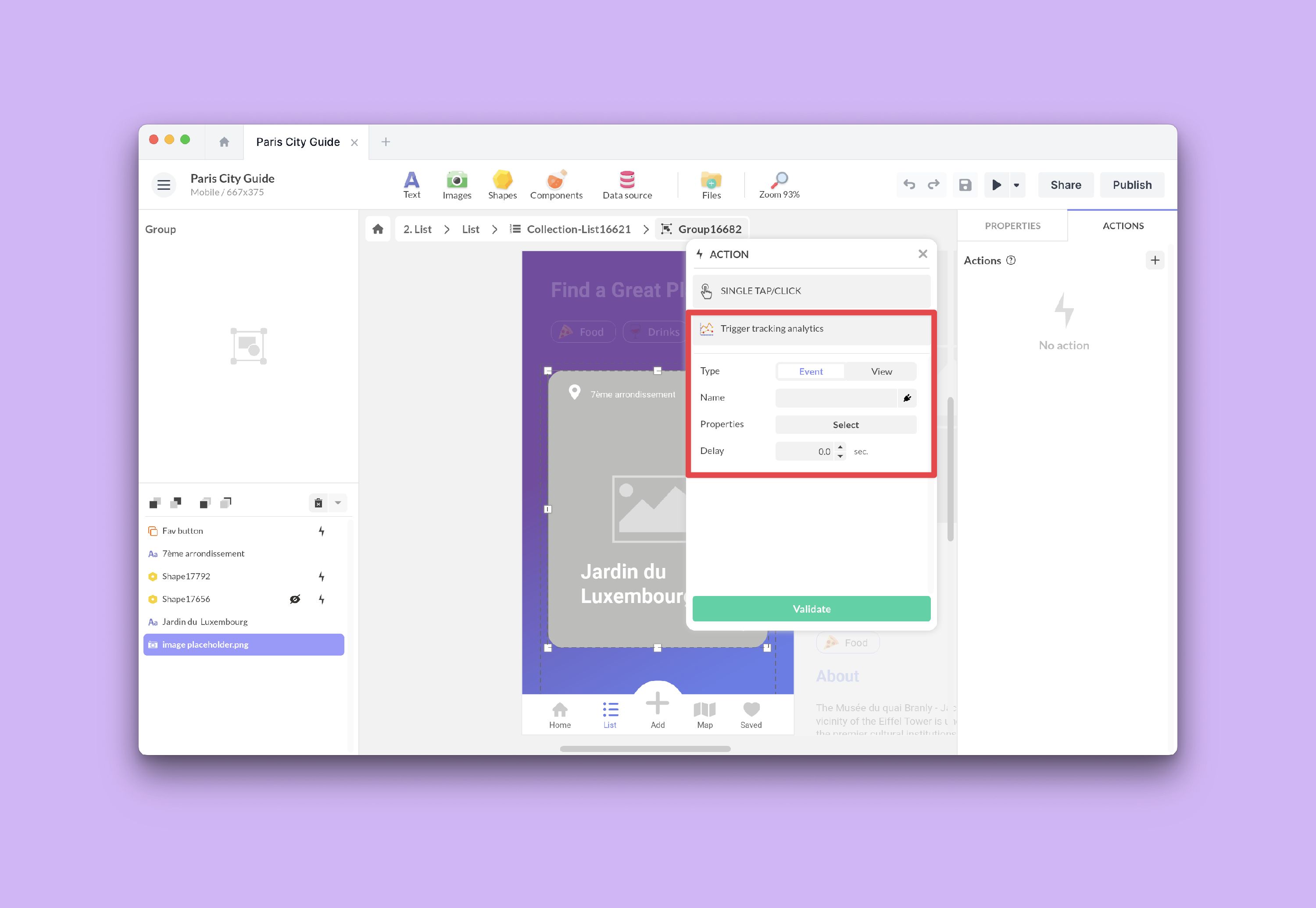 Custom Tracking Action Setup
