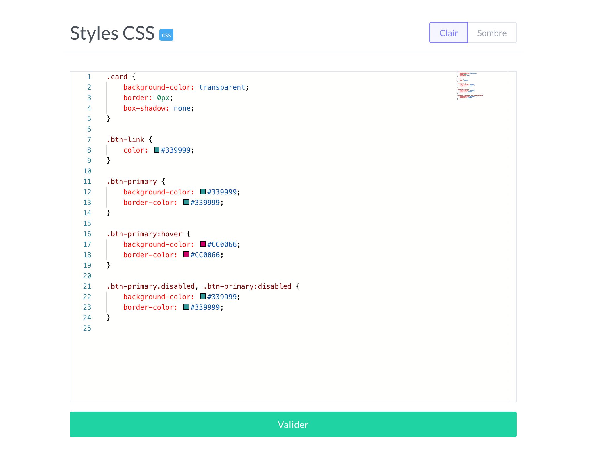 Customize the CSS style of the form