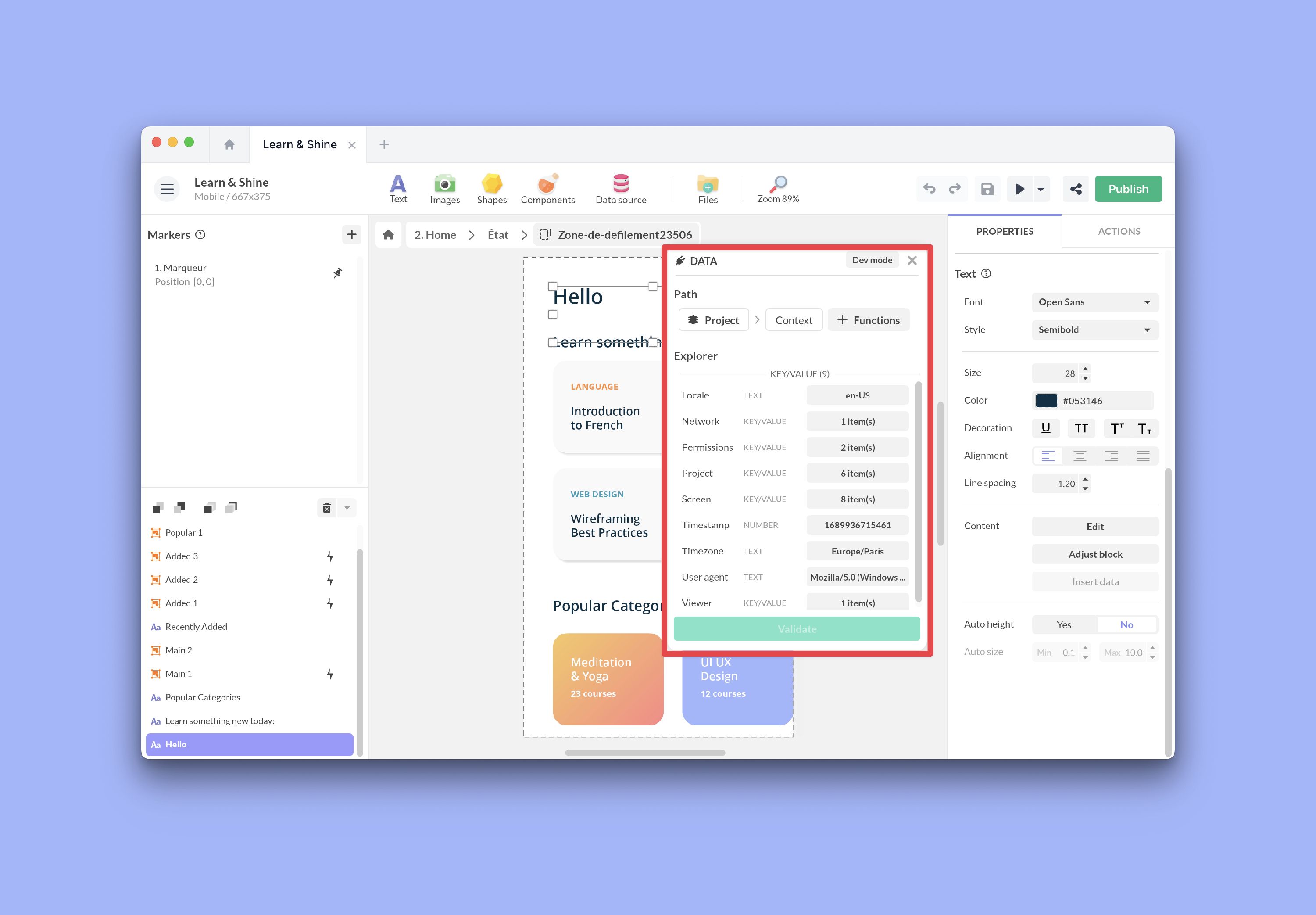 Data binding example