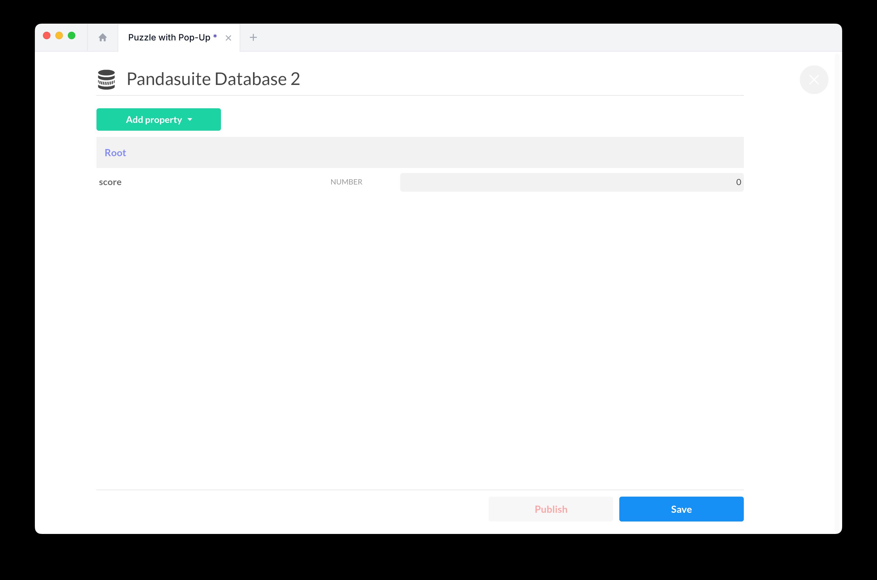 Database configuration for score variable
