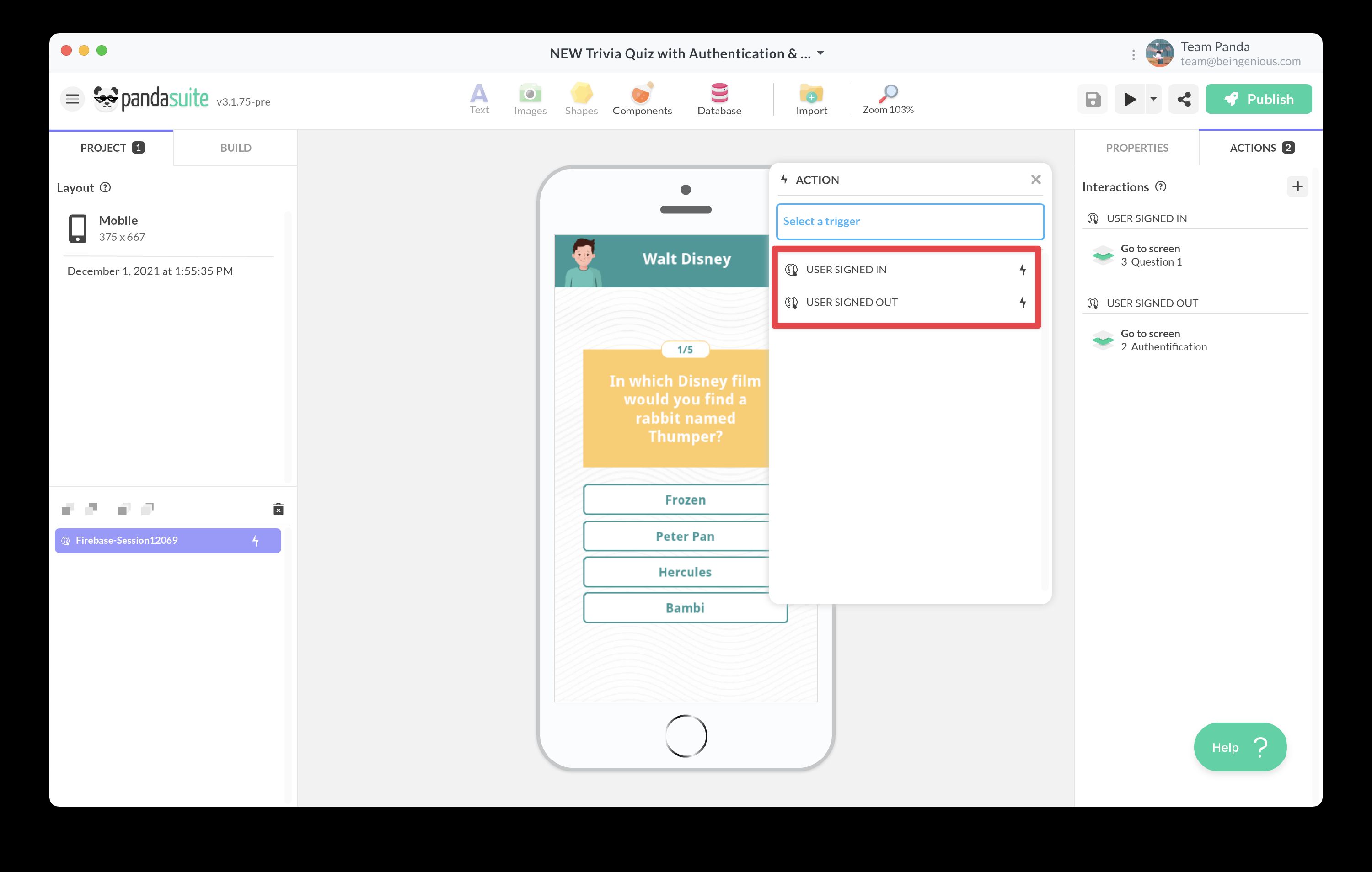 deconnexion utilisateur firebase
