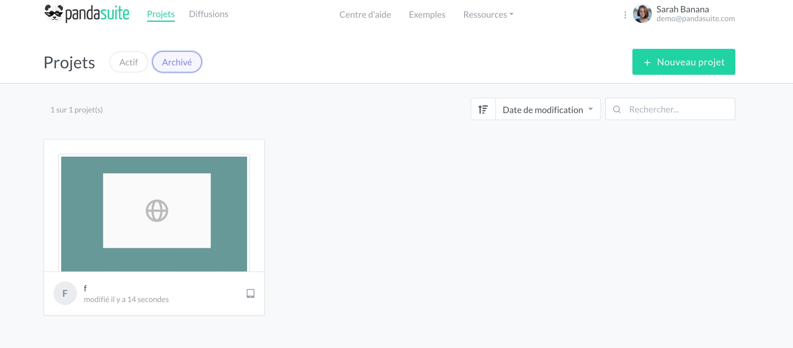 Désarchiver un projet
