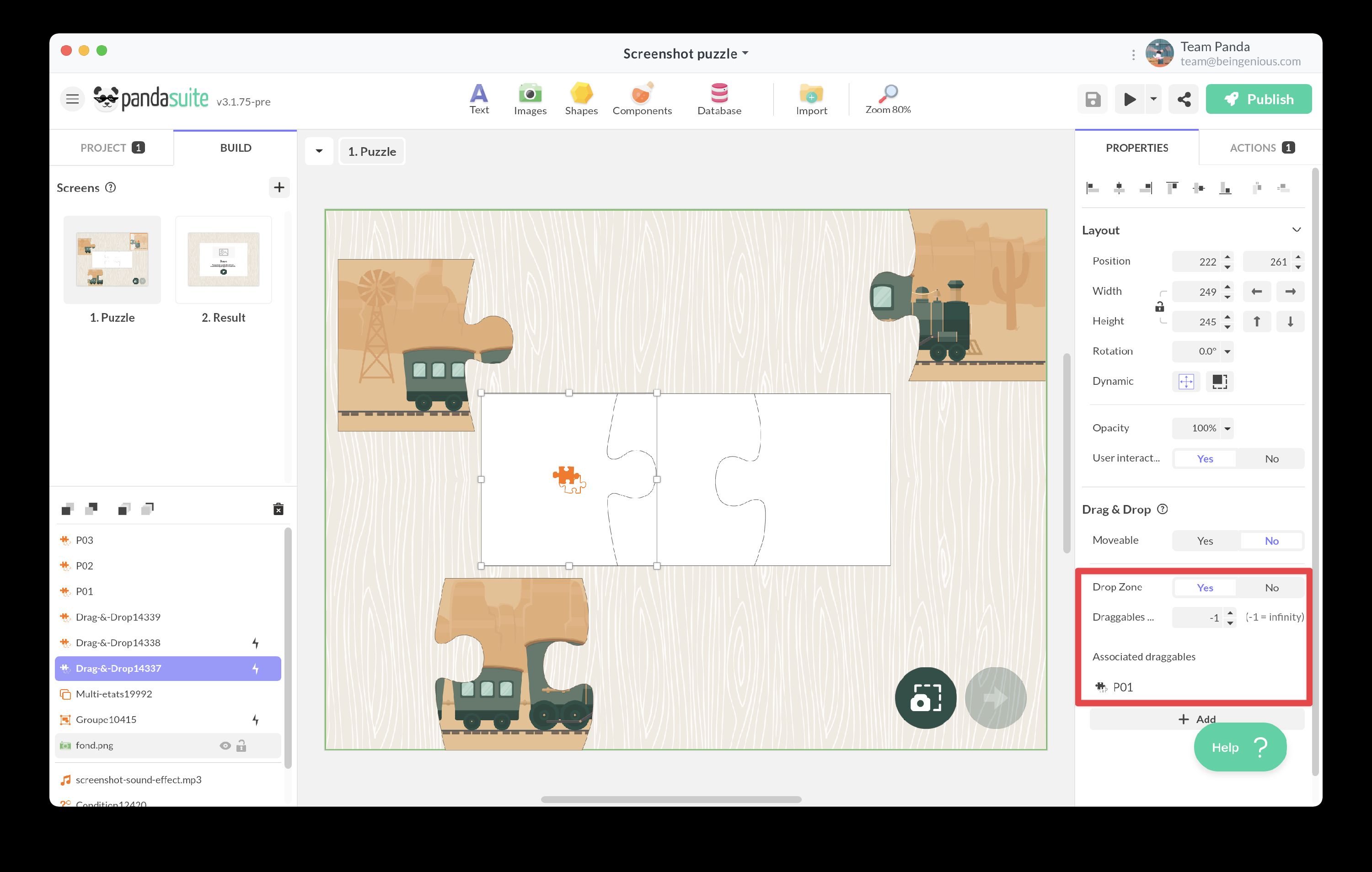Drop Zone Properties