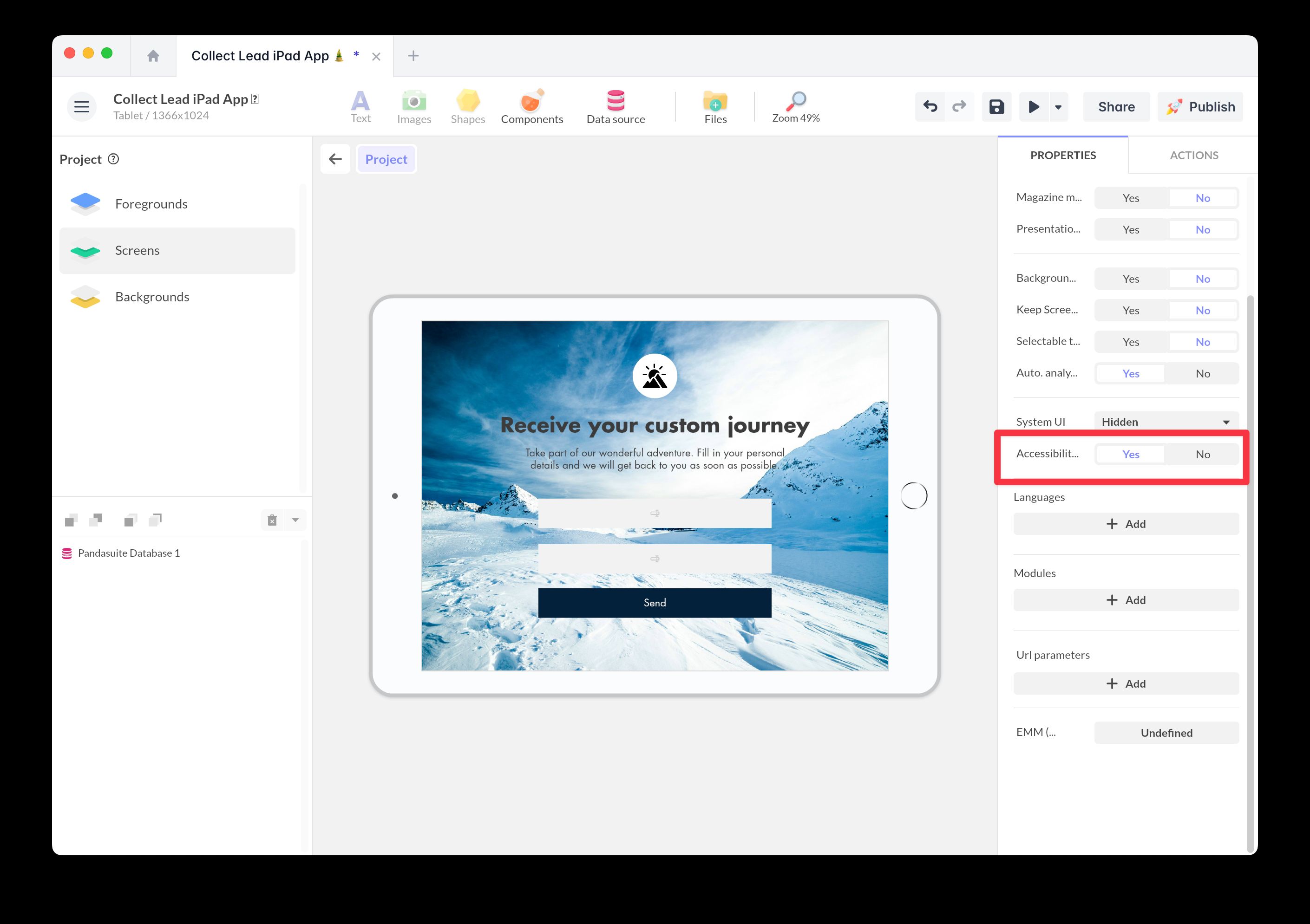 Enable project accessibility