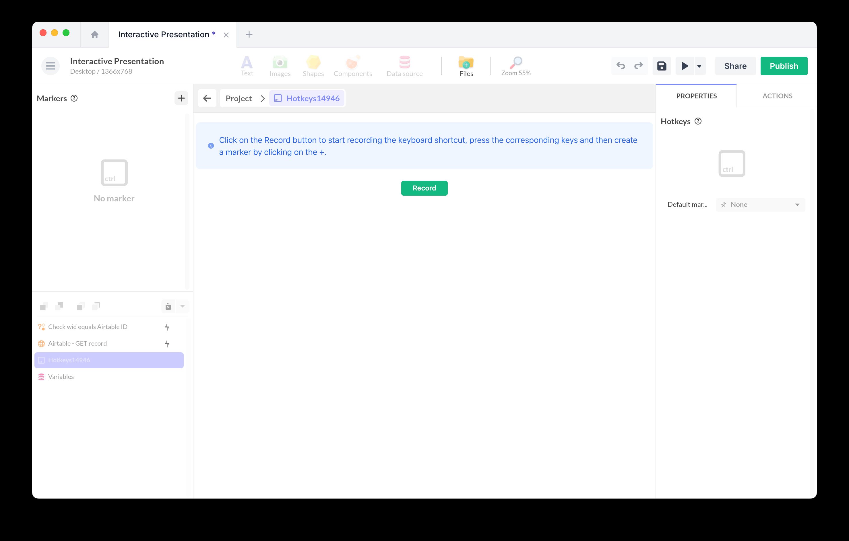 Example image showing hotkey setup
