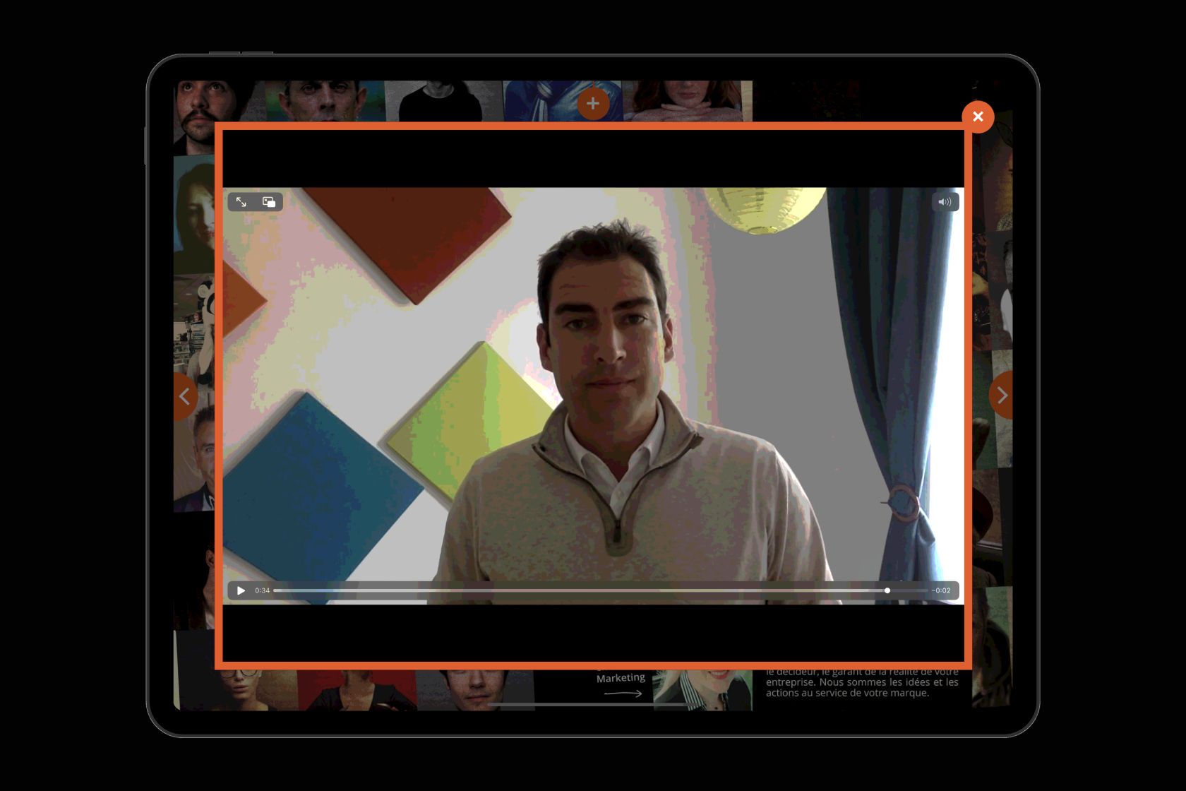 Example of a video player within a Popup