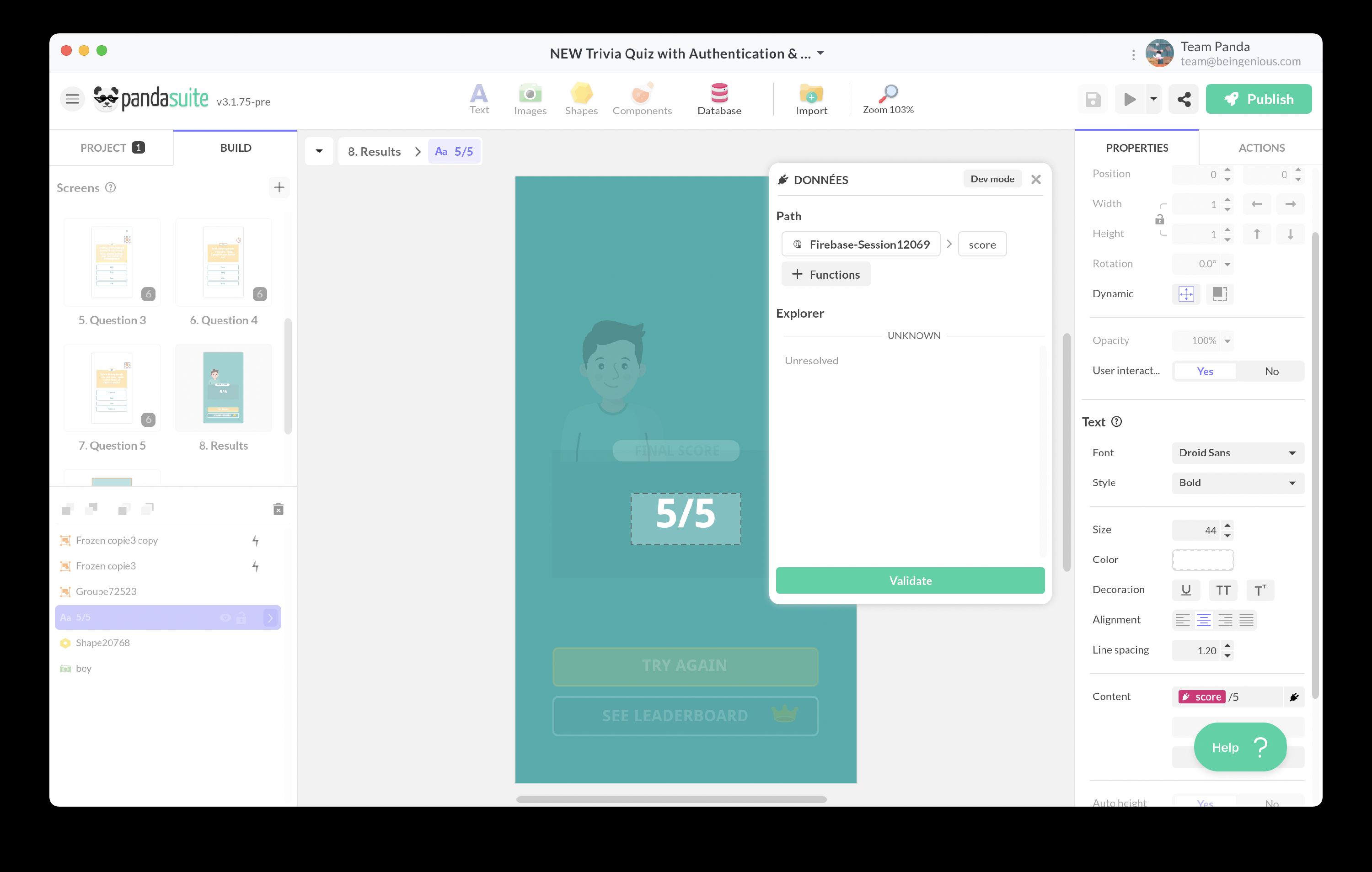 Example of Score Data Binding