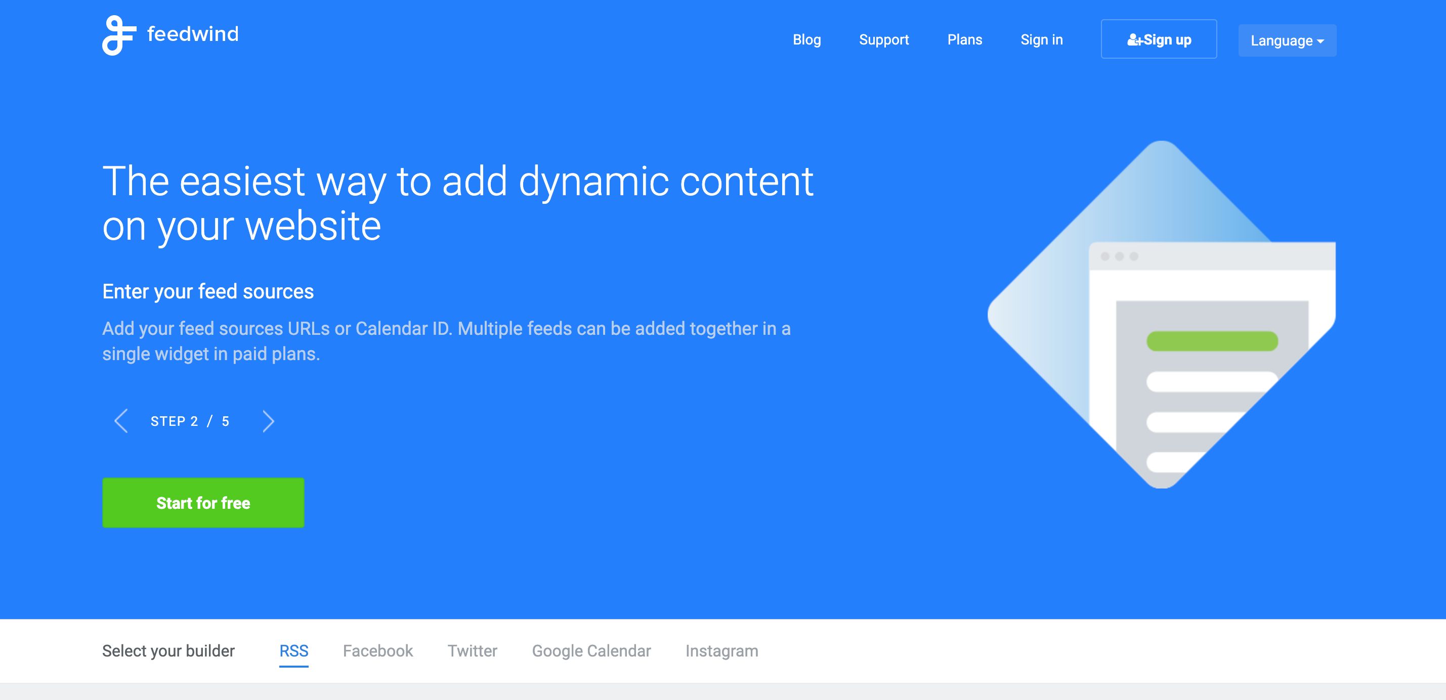 Feedwind account creation