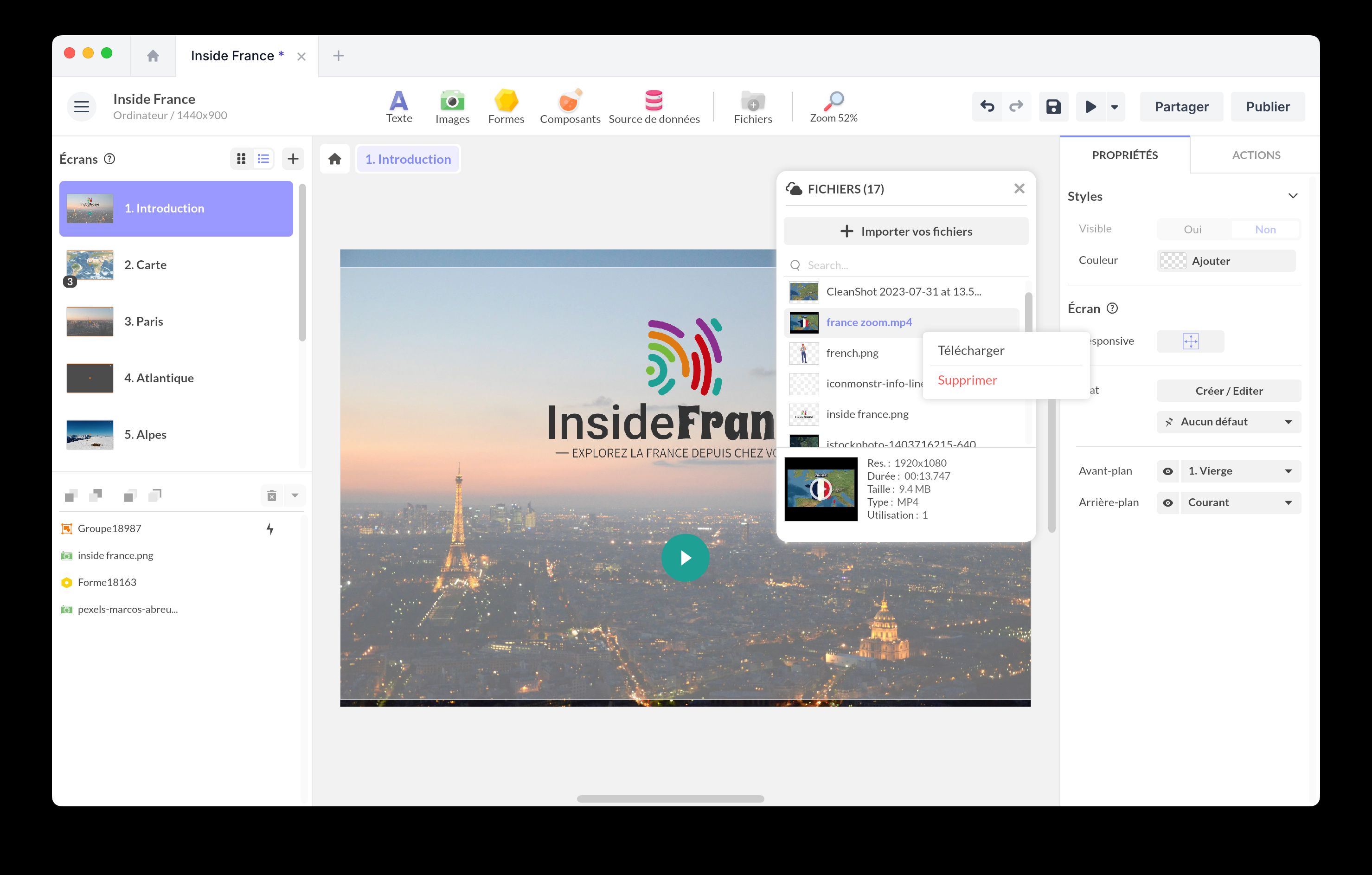File options dropdown menu in PandaSuite Studio