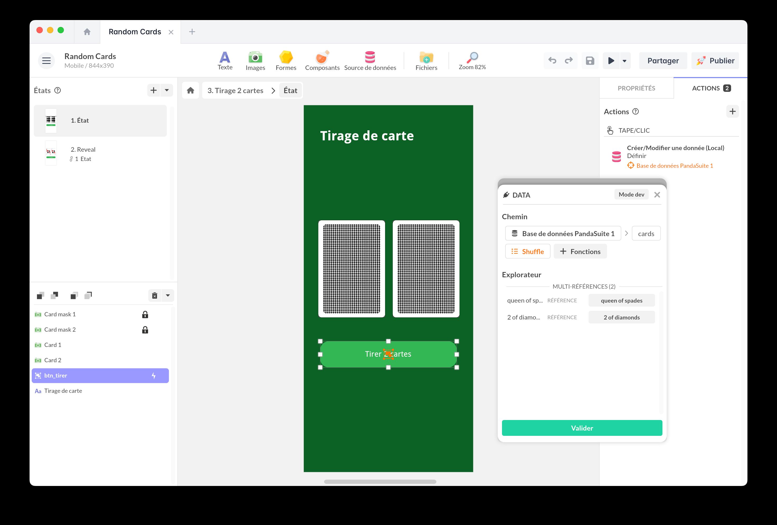 Action pour ranger aléatoirement une collection