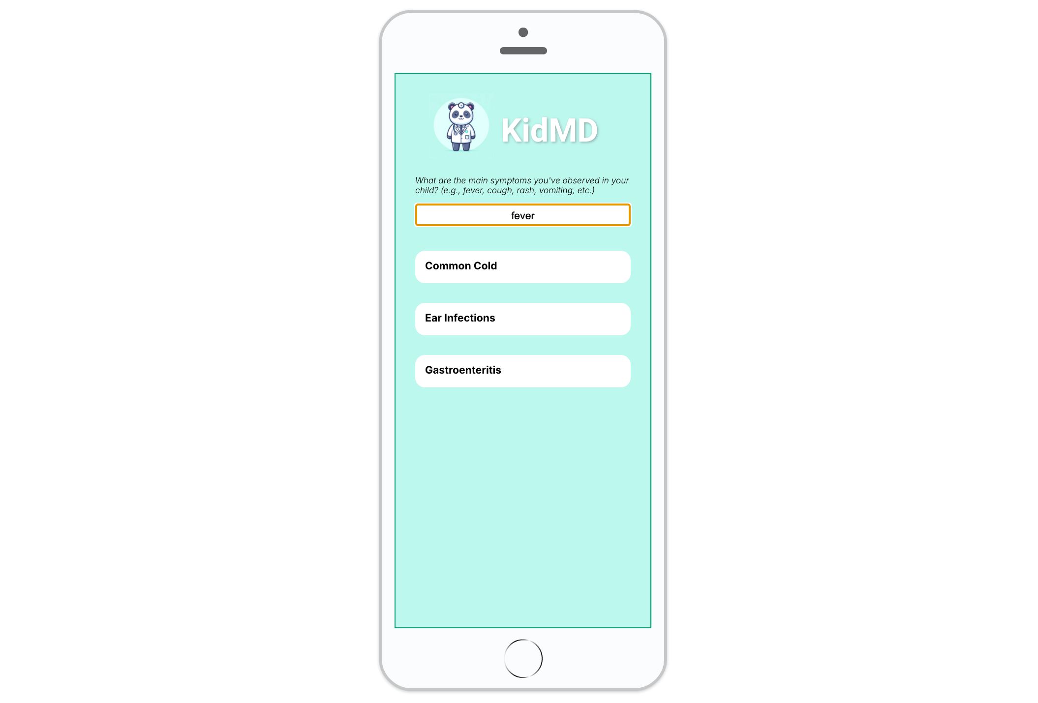 Full text search component example display