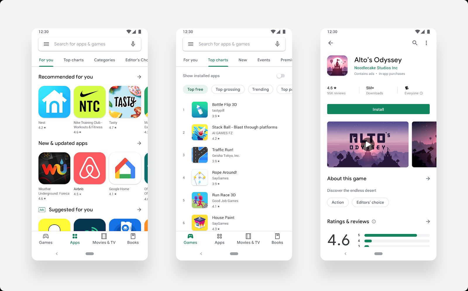 Google Play Store displayed on Android mobile screens