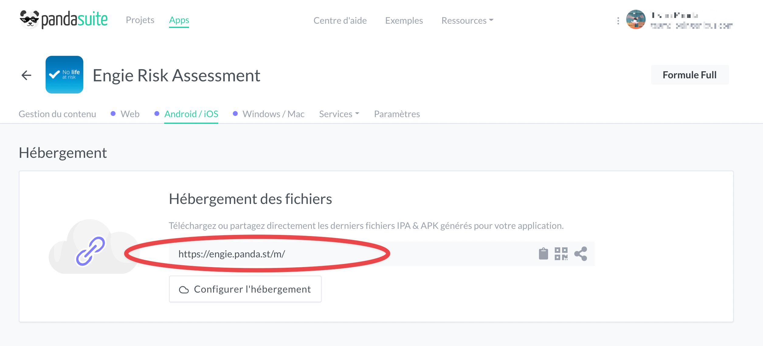 Hosting Link Screenshot