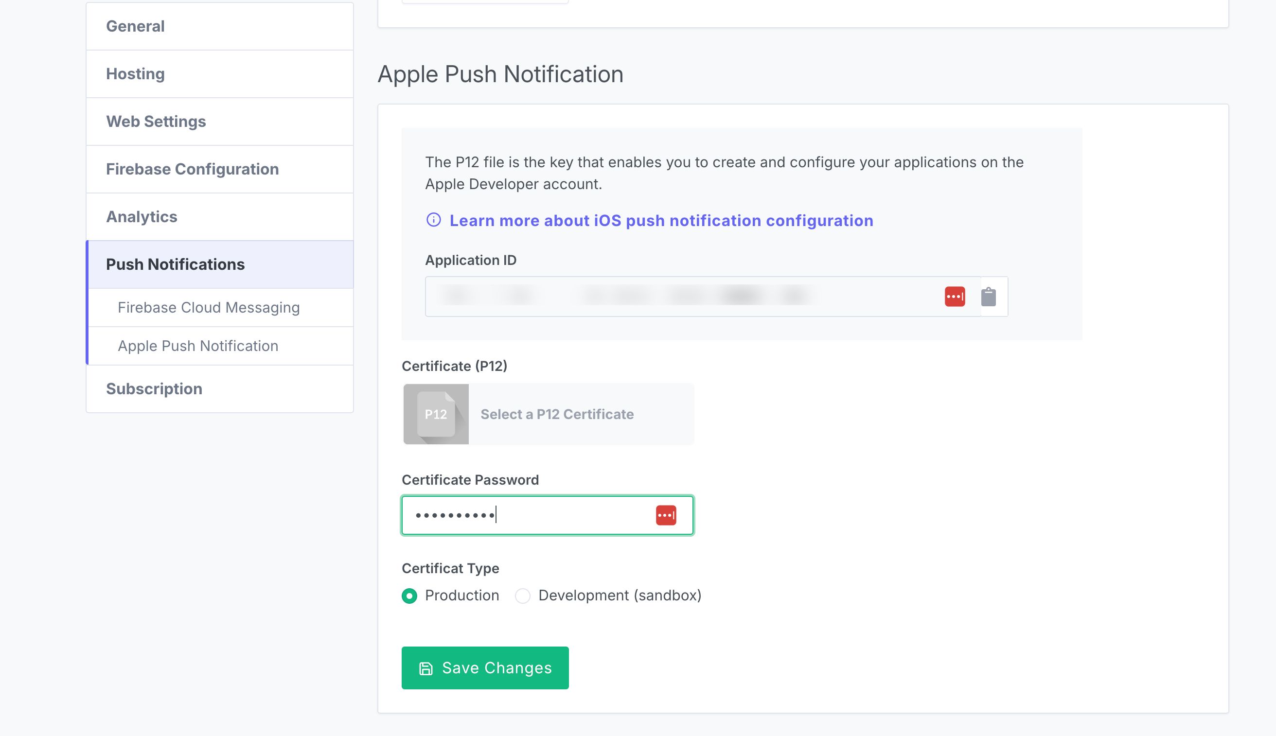 iOS Certificate Upload