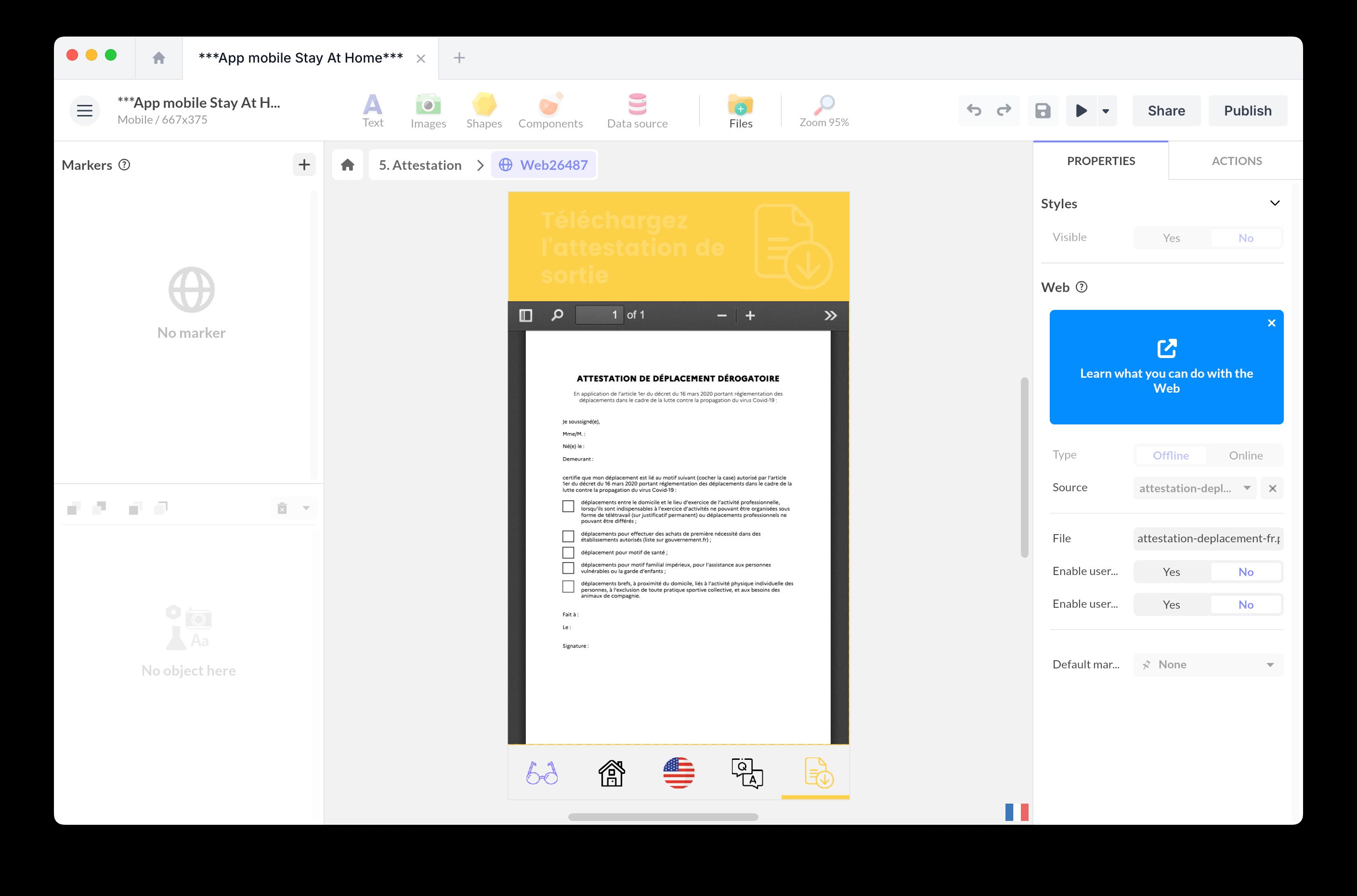 Insert PDF file offline
