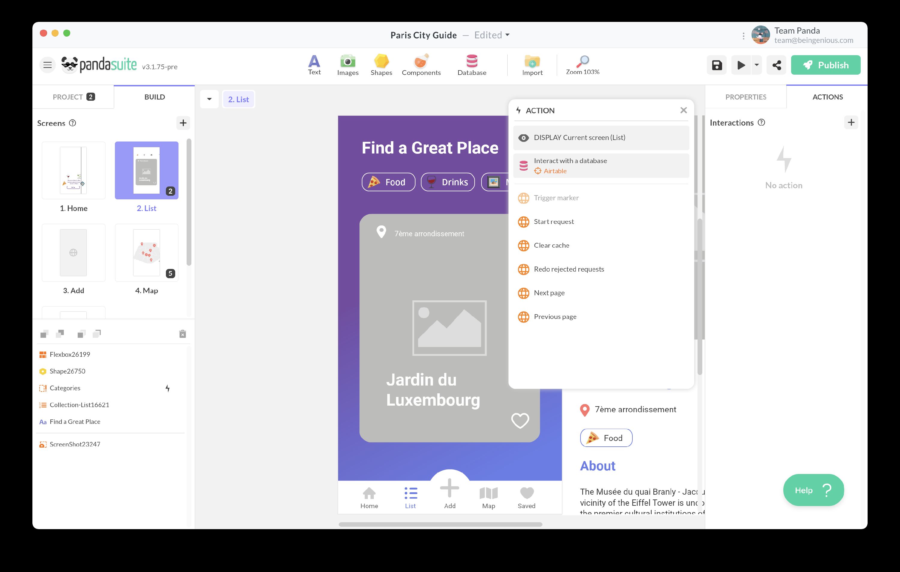 Interact with a database
