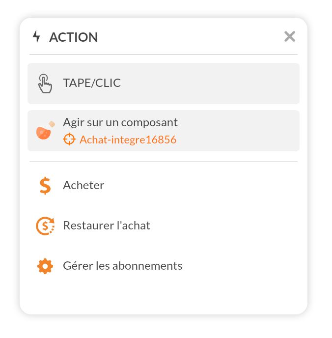 interactivités achat intégré