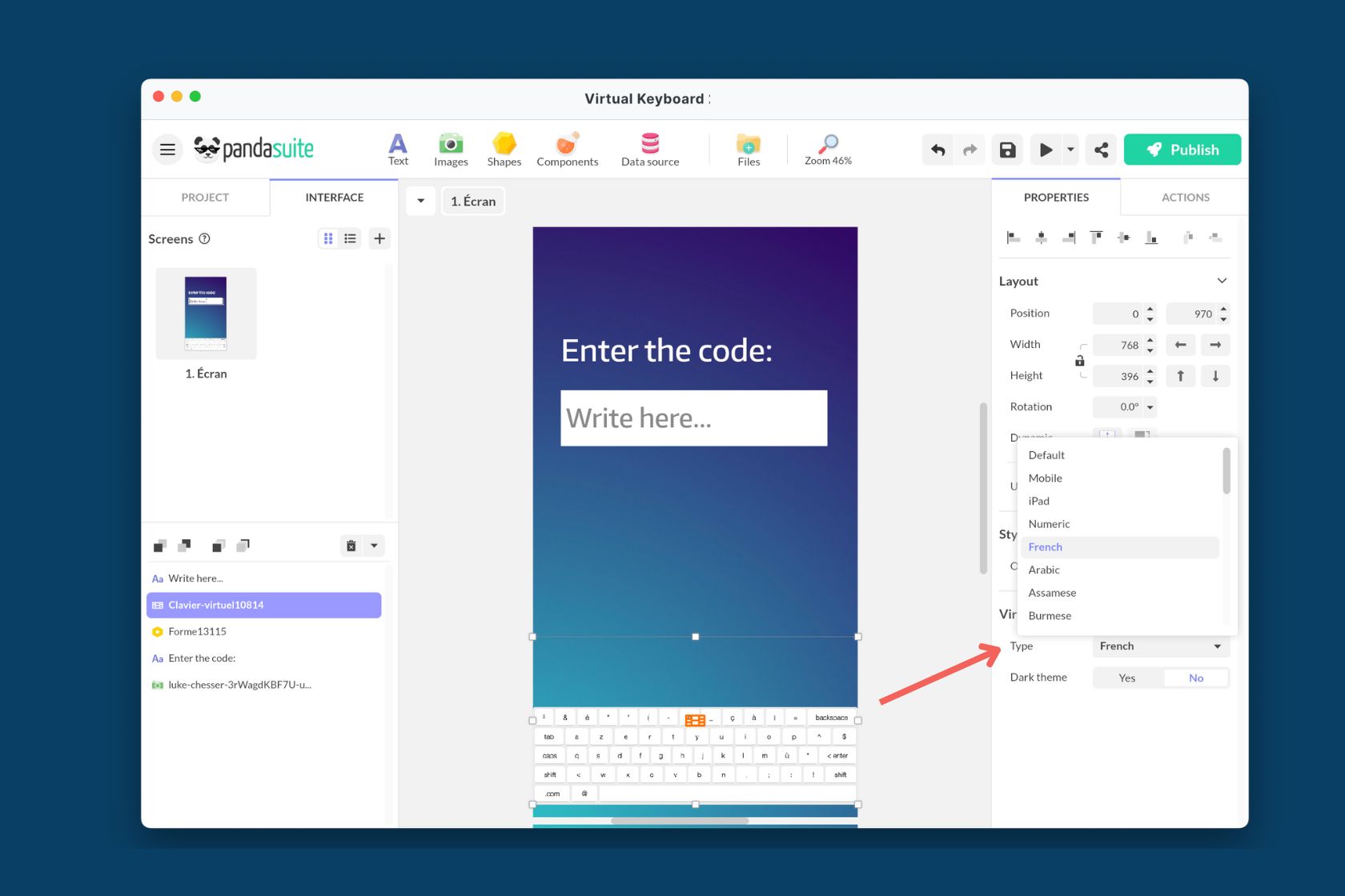 keyboard mode selection