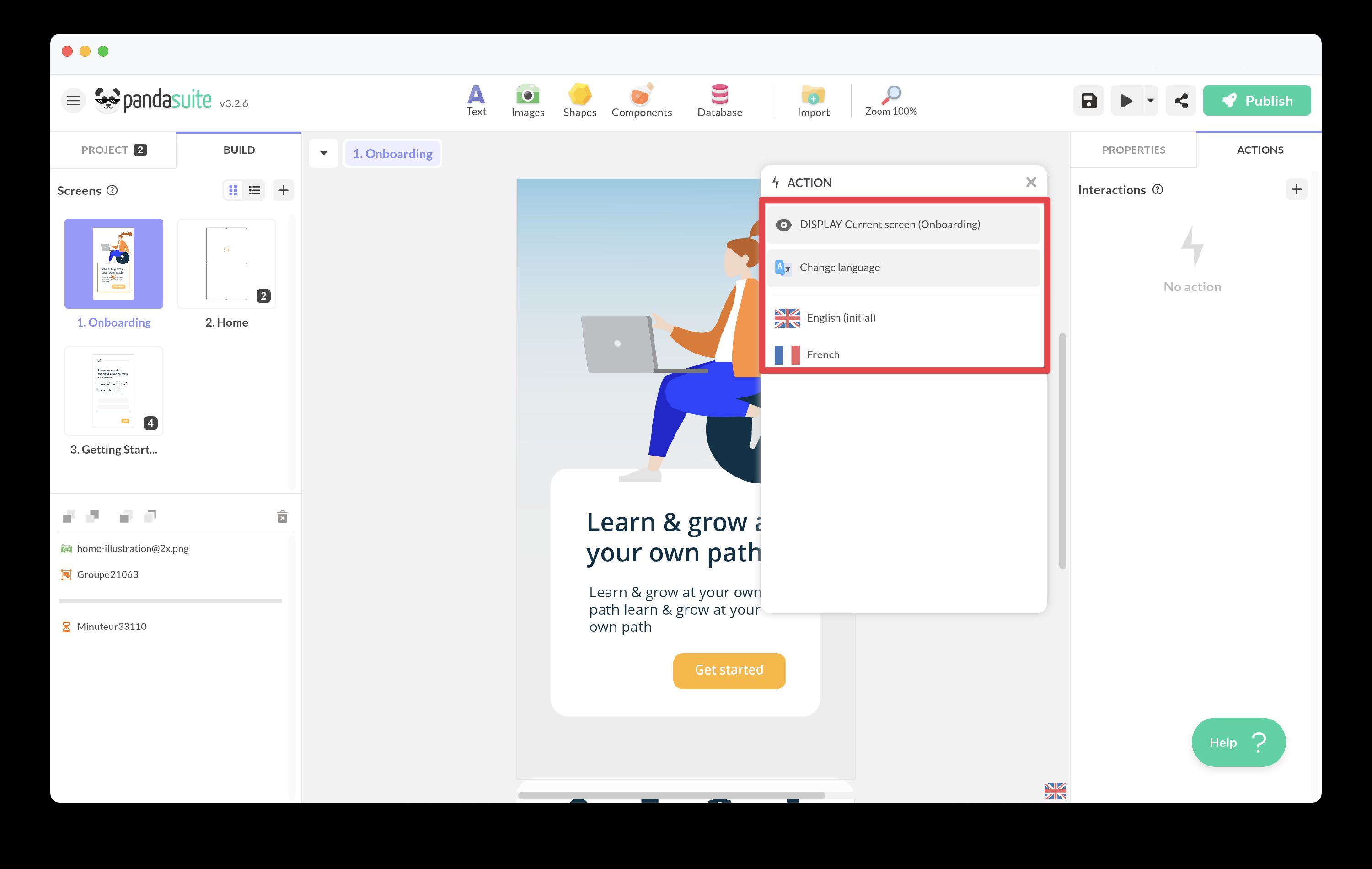Language switch menu customization