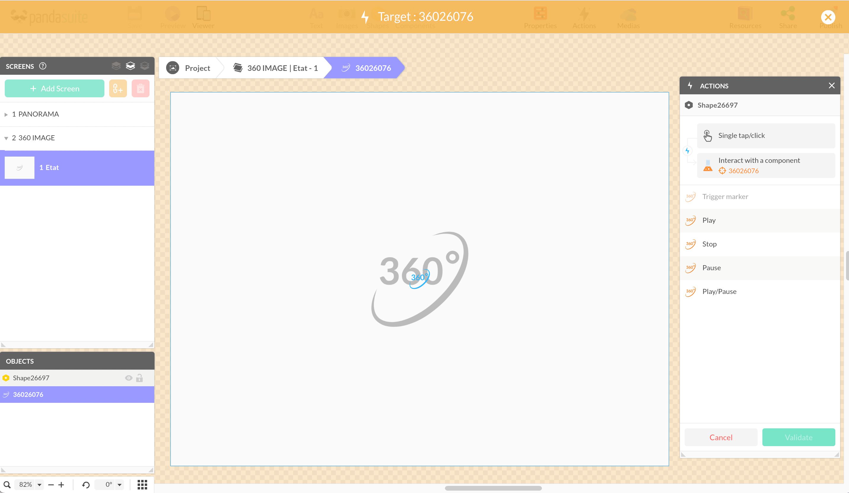 list of available actions
