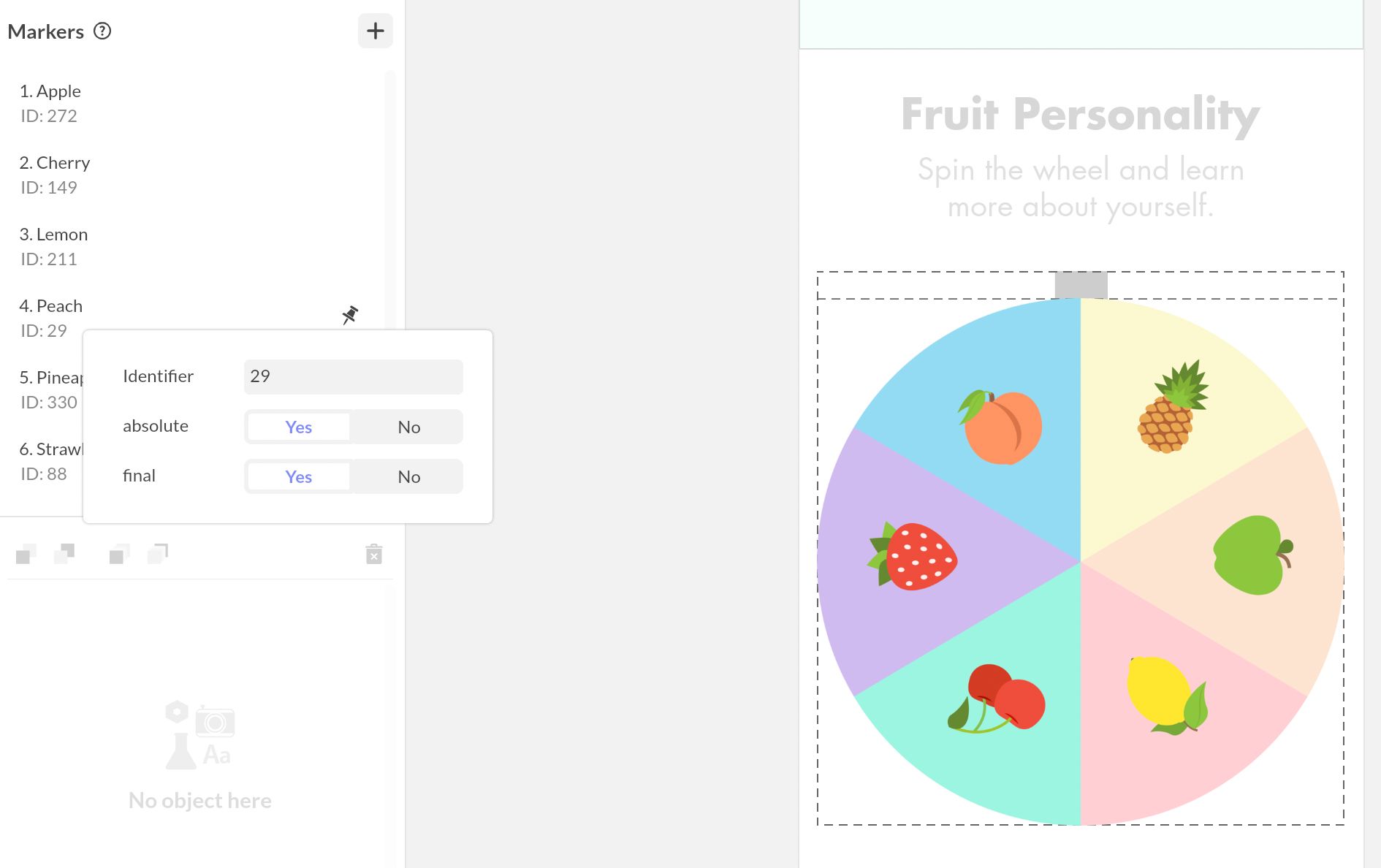 Marker action example