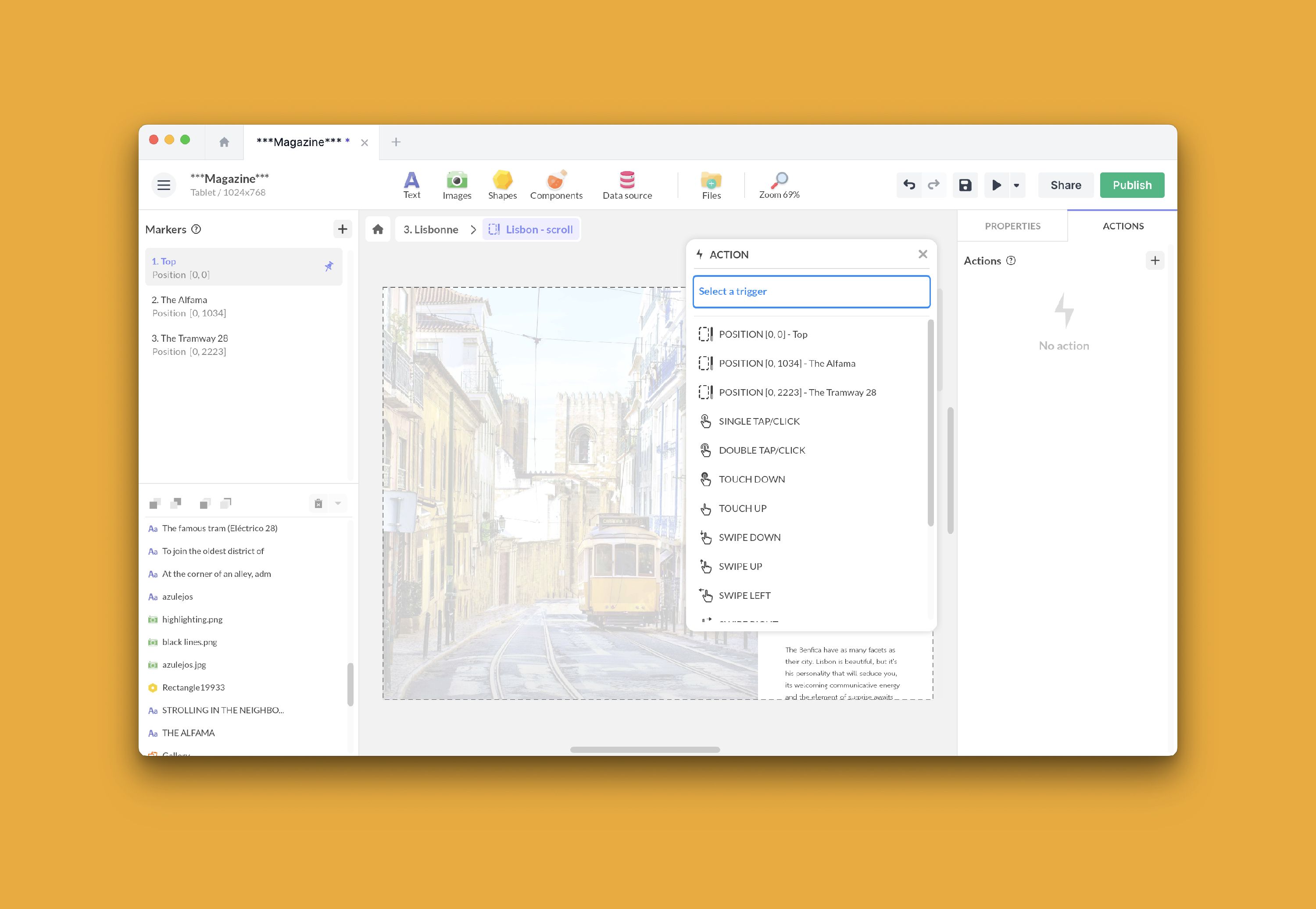 Marker trigger image