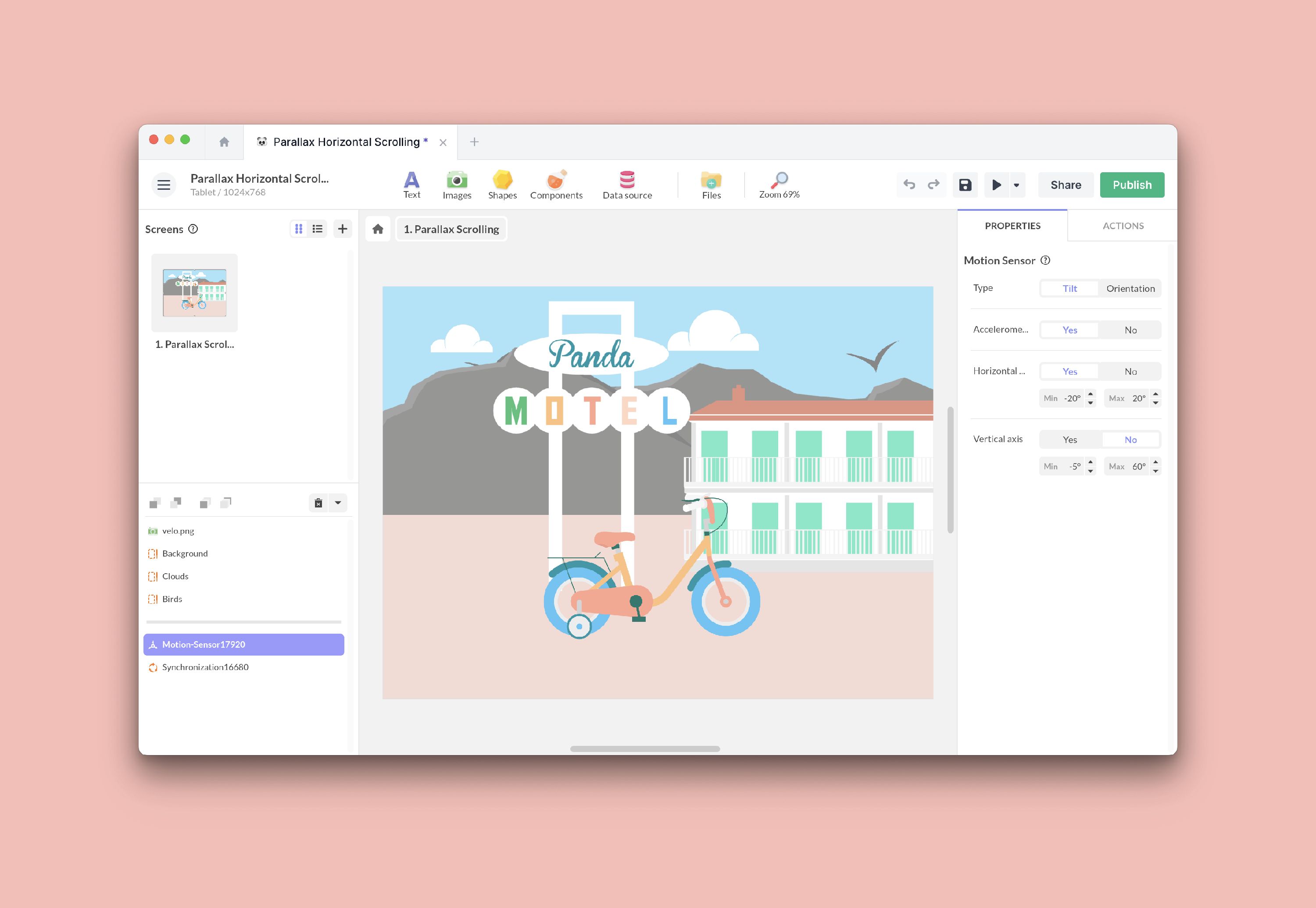 Motion sensor properties