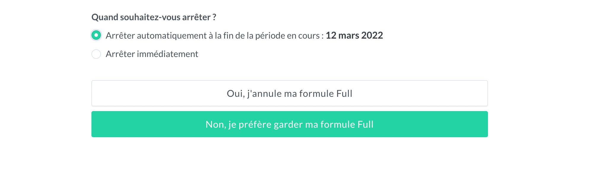 Option d'Arrêt Image