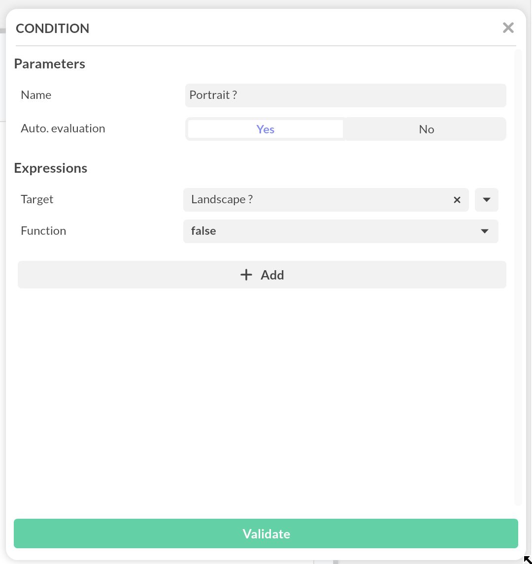 Orientation Condition Example