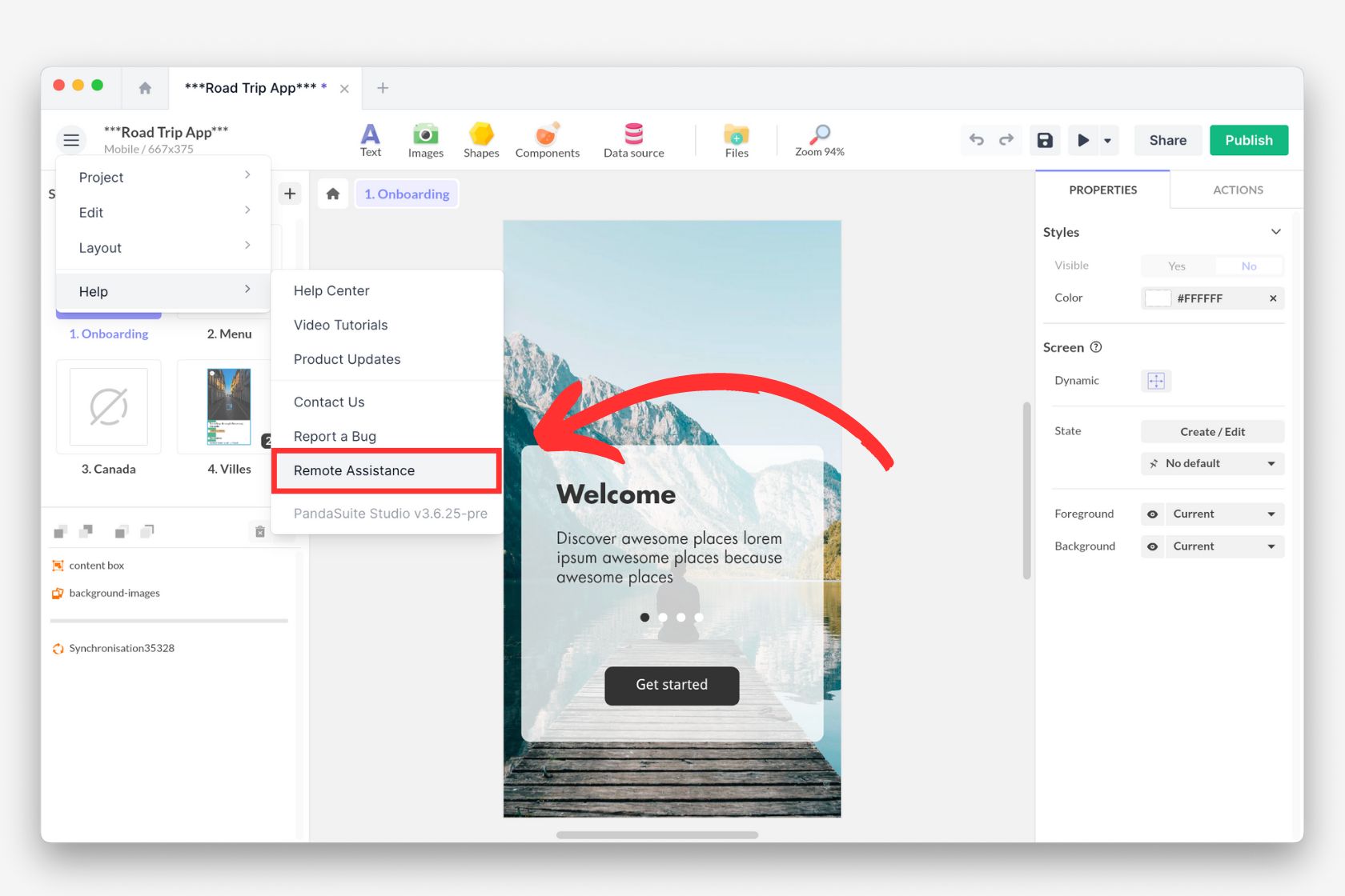 PandaSuite Remote Assistance Interface
