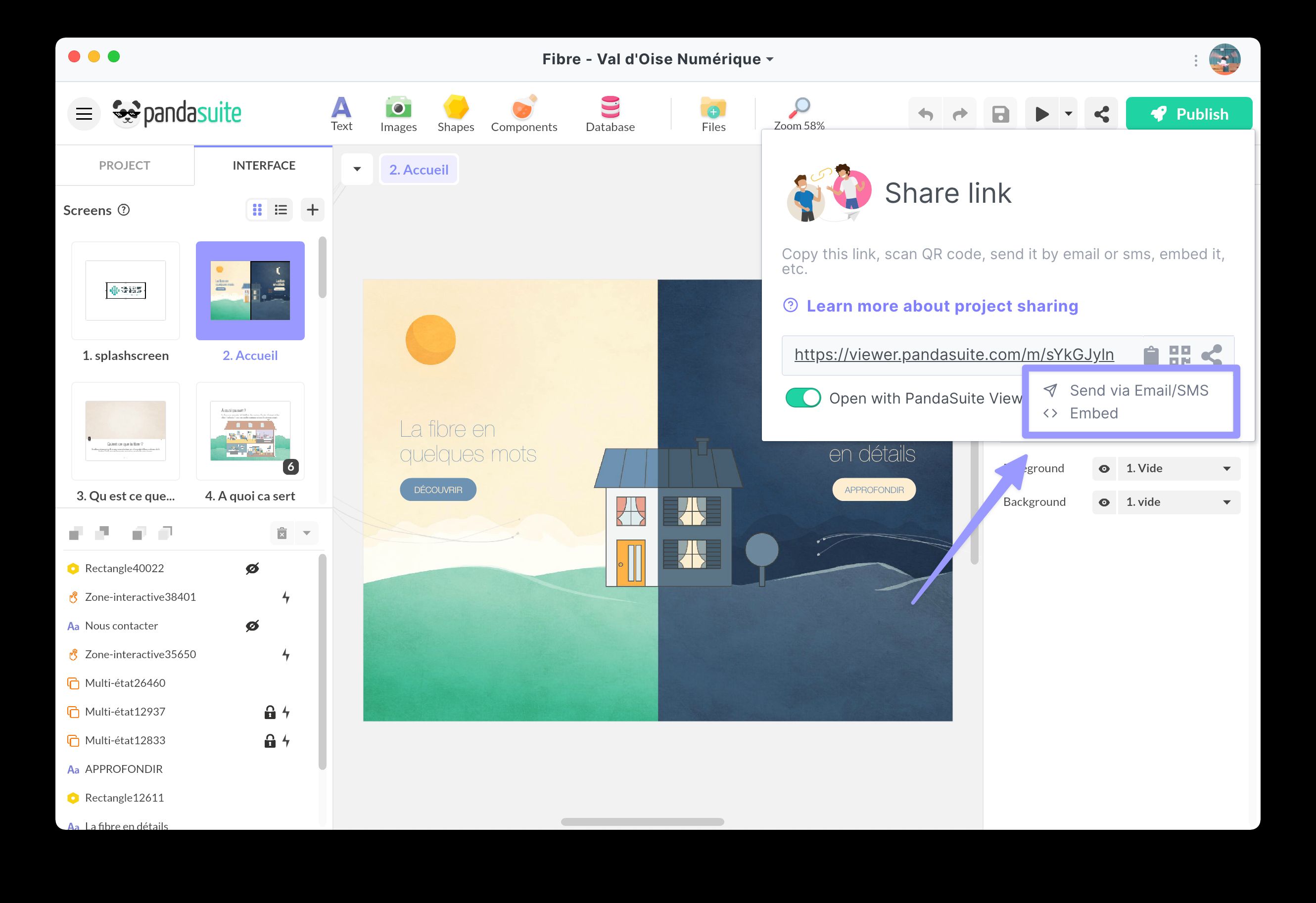 pandasuite studio share screenshot