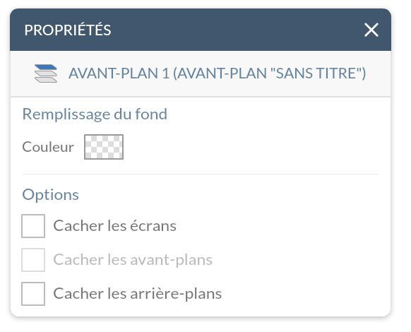 Properties of front plan